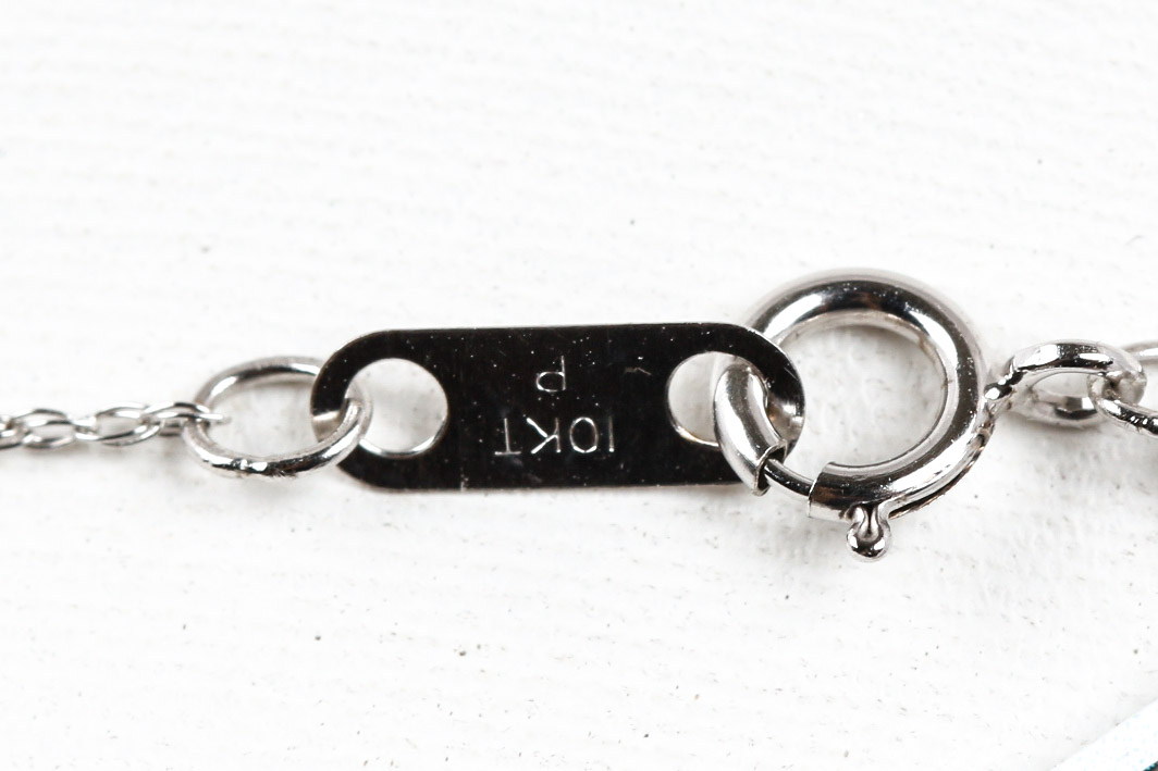 10K White Gold and Black Diamond Scottie Dog Pendant Necklace