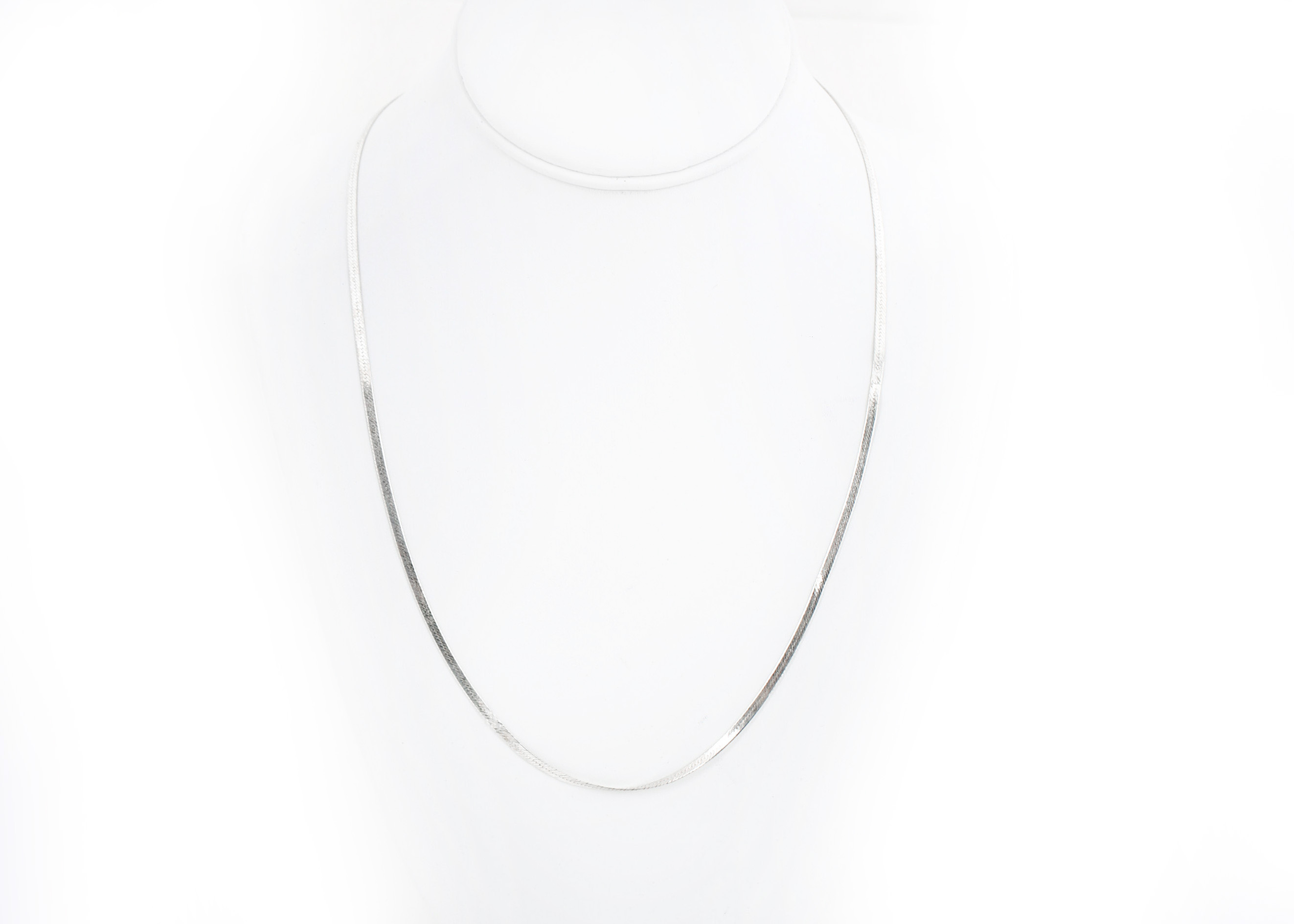 Sterling Silver Herringbone Chain Necklace