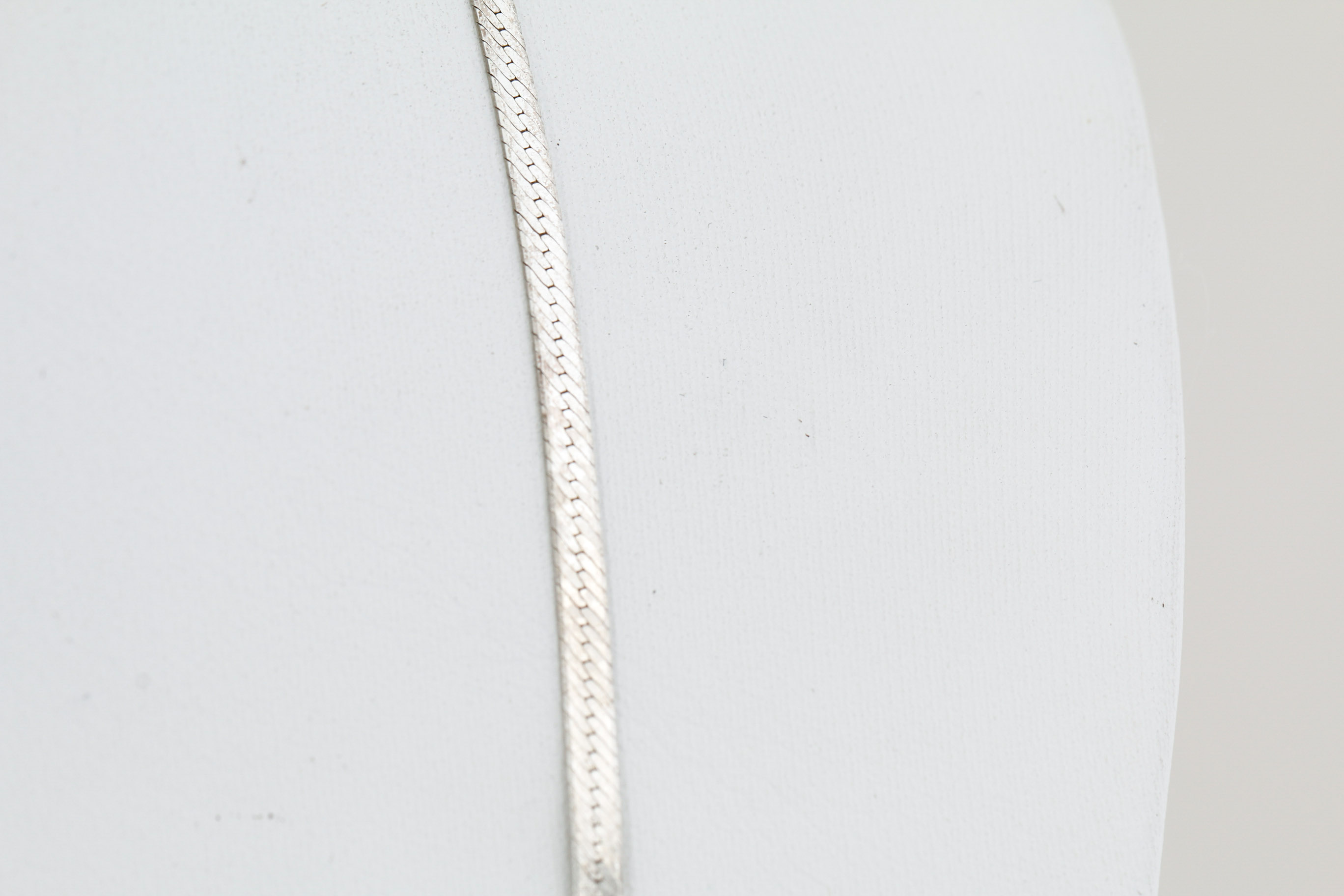 Sterling Silver Herringbone Chain Necklace
