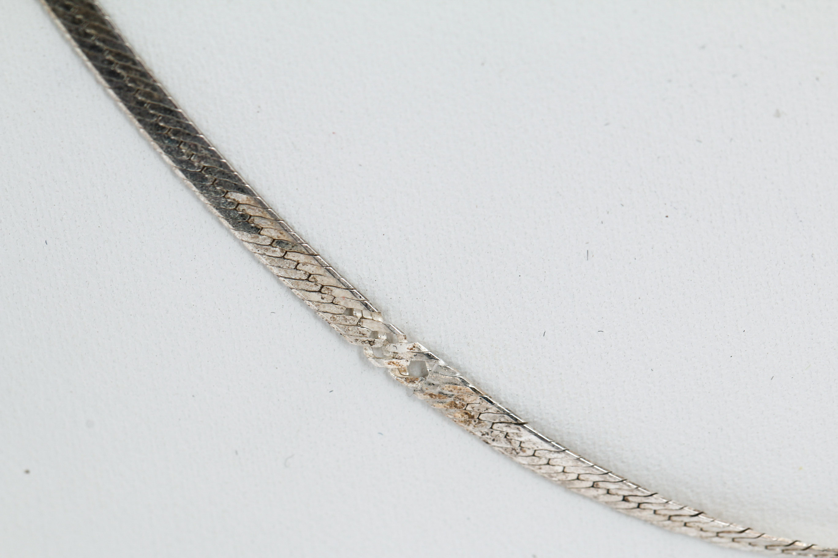 Sterling Silver Herringbone Chain Necklace