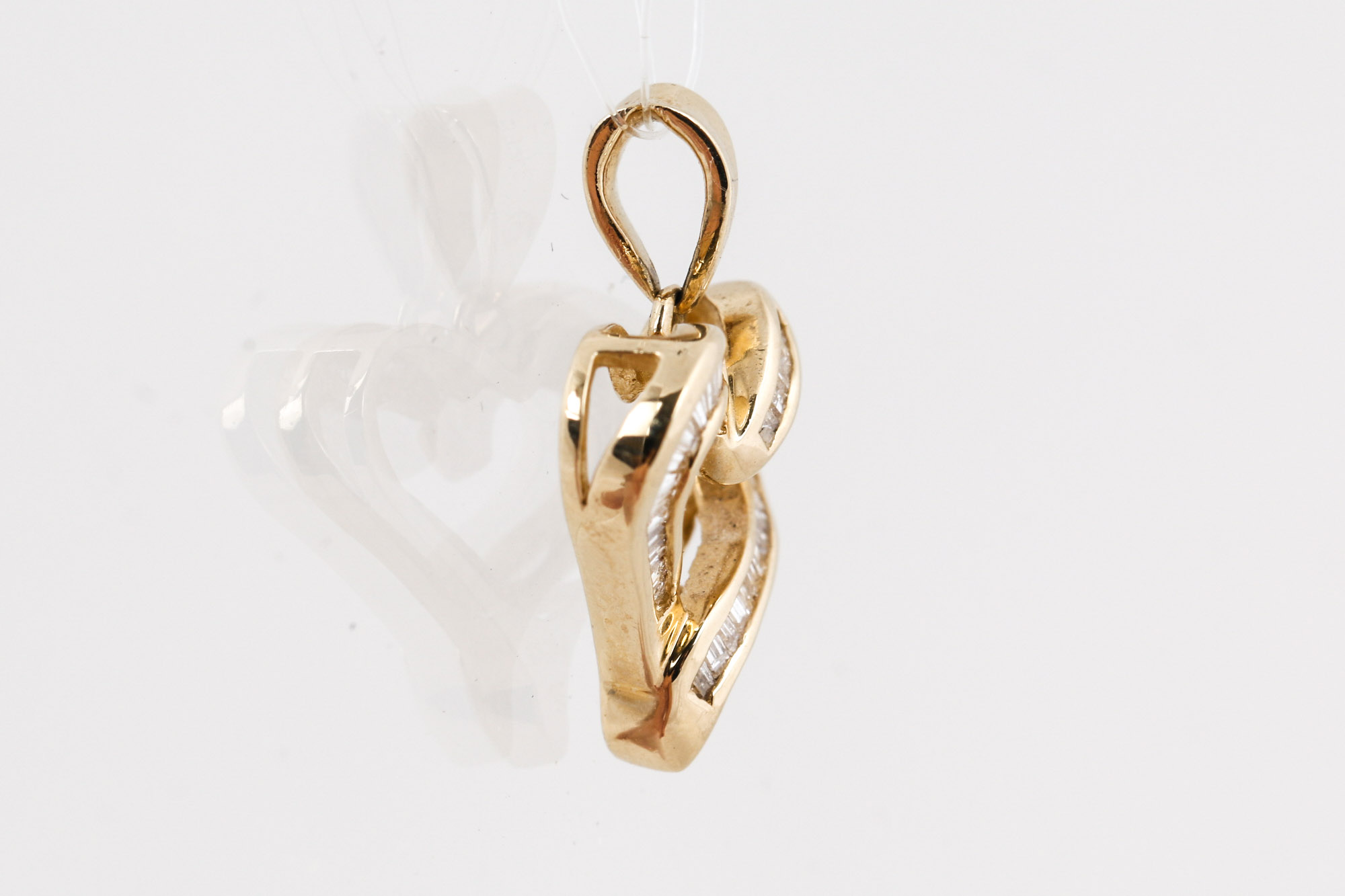 14K Yellow Gold Diamond Heart Pendant