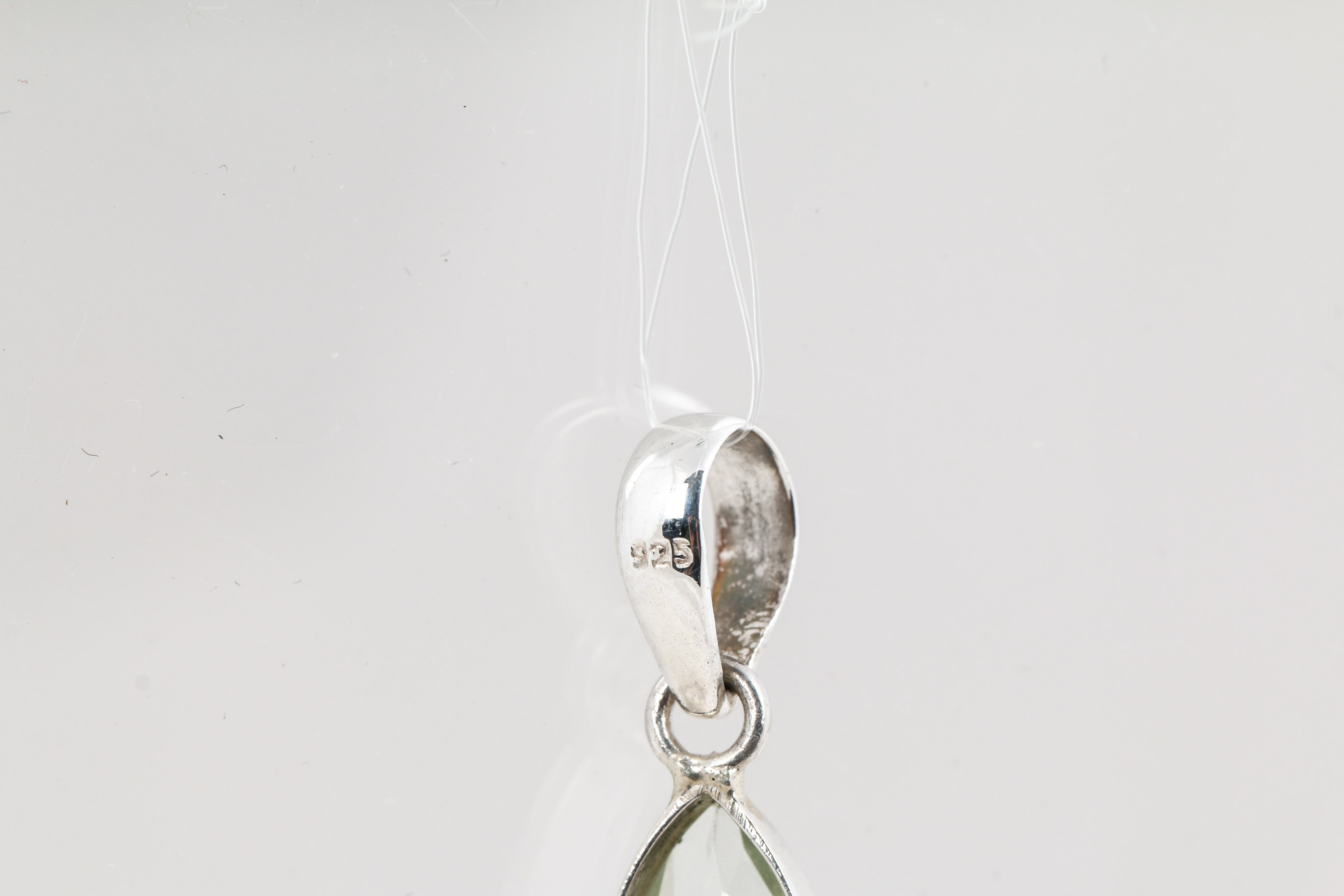 Sterling Silver Quartz, Blue Topaz, and Aqua Aura Quartz Pendant