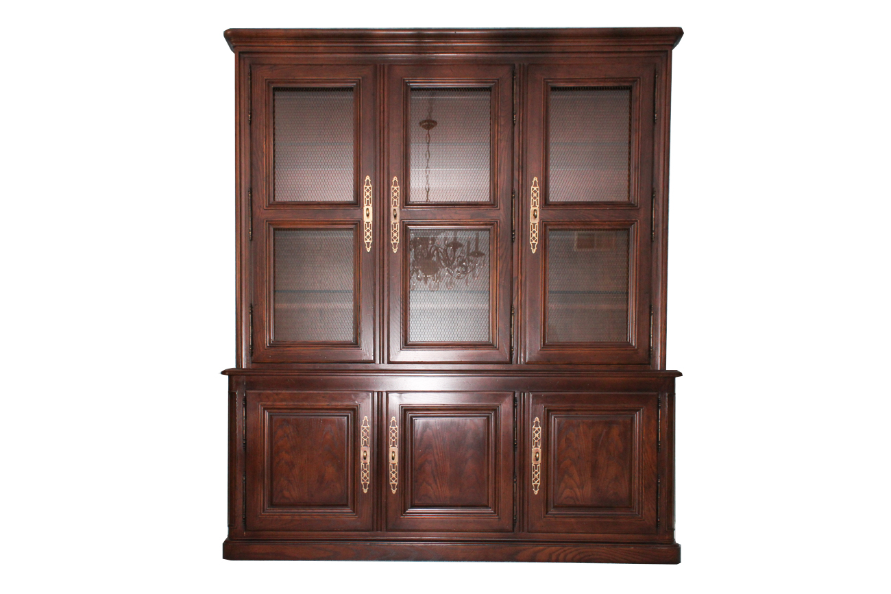 Henredon "Four Centuries" Two-Piece Solid Ash Display Cabinet