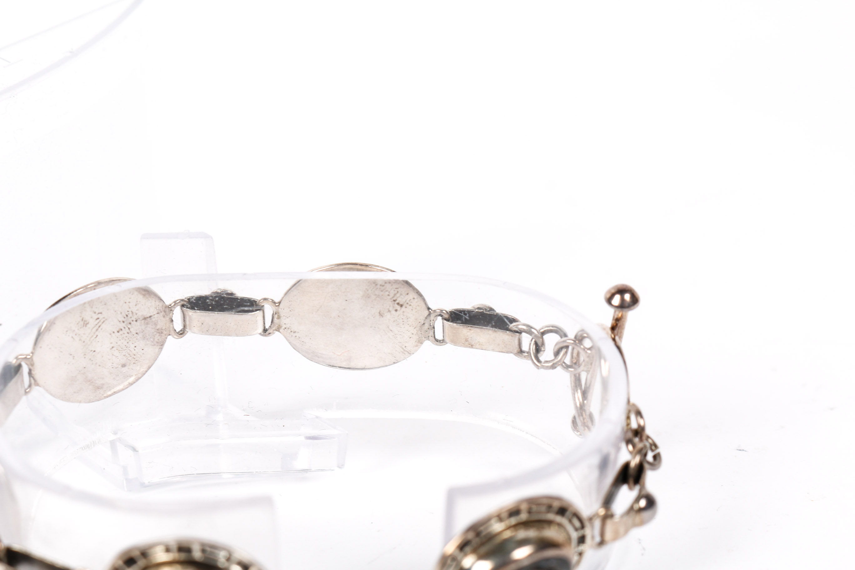 Sterling and Abalone Bracelet with Marcasite Earrings and Necklace with Pendant