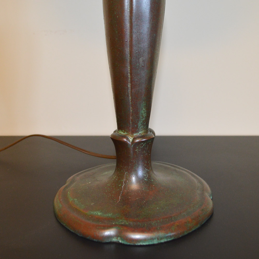 Handel Lamp with Reverse Painted Glass Shade