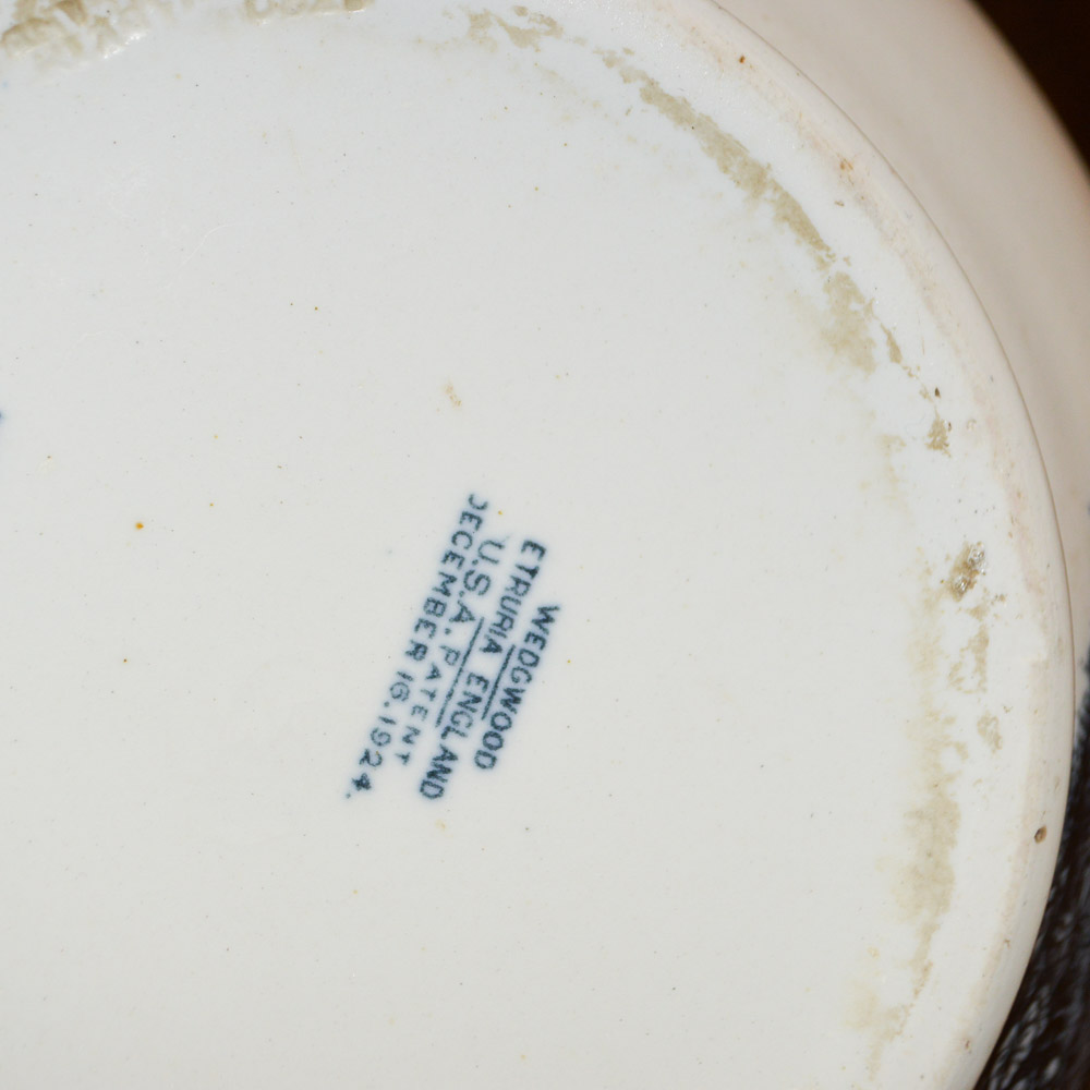 Vintage Walnut Washstand With Wedgwood Wash Bowl and Chamber Pot