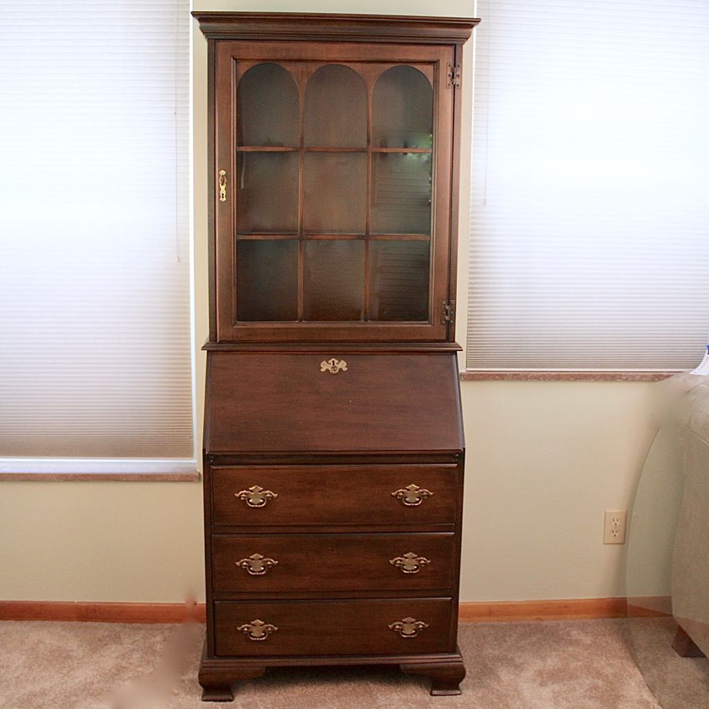 Jasper Cabinet Secretary Desk with Display Cabinet