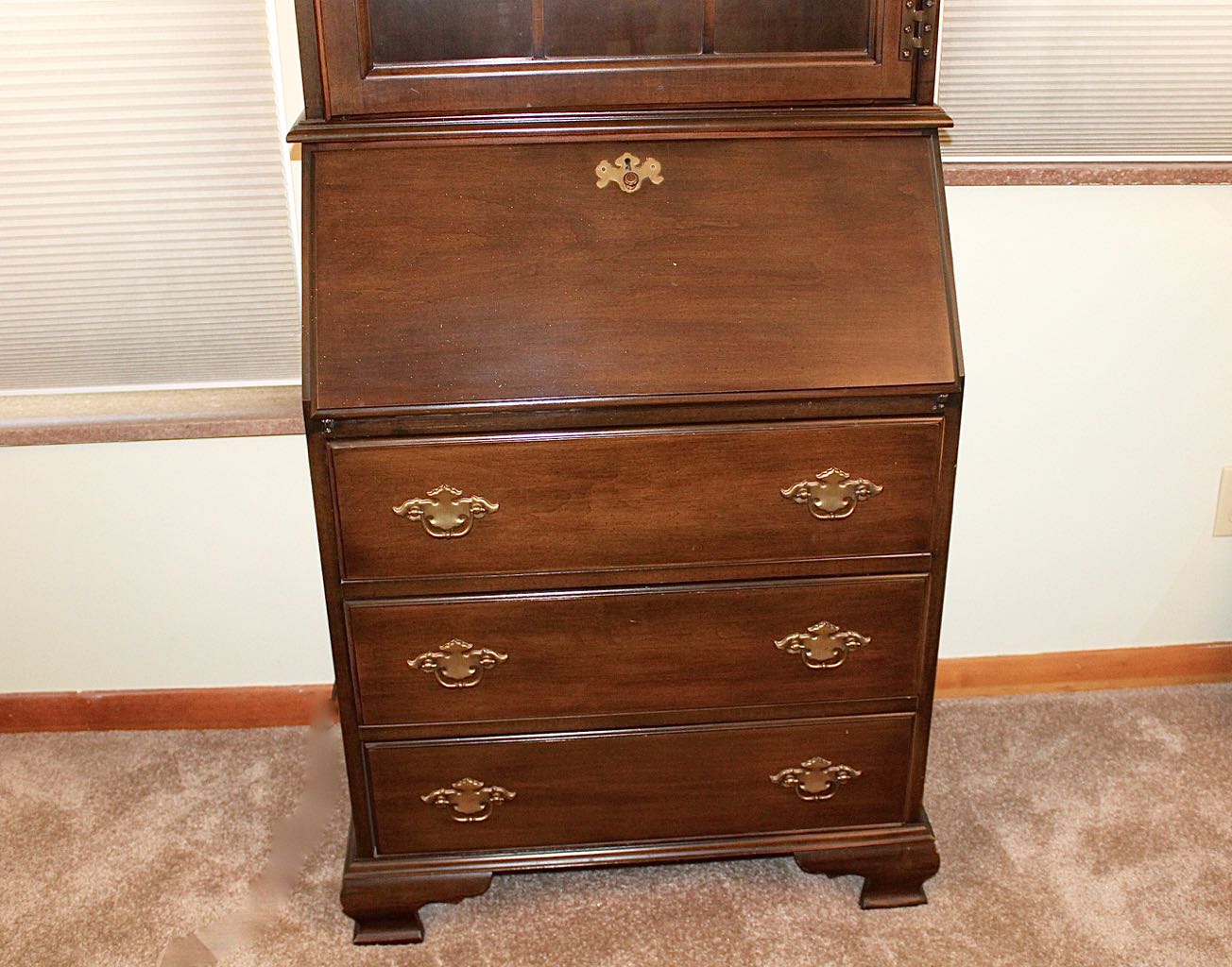 Jasper Cabinet Secretary Desk with Display Cabinet