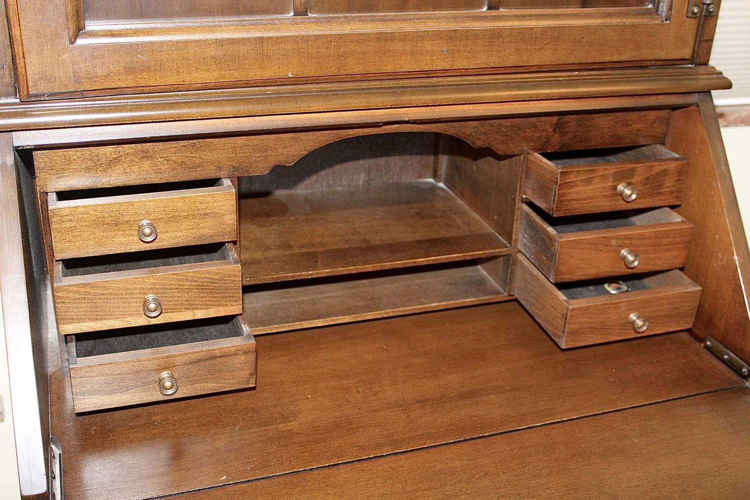 Jasper Cabinet Secretary Desk with Display Cabinet