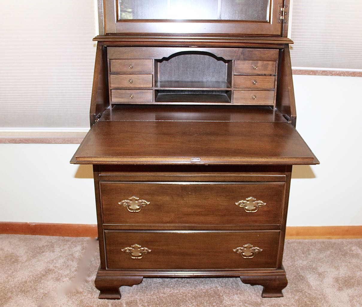 Jasper Cabinet Secretary Desk with Display Cabinet