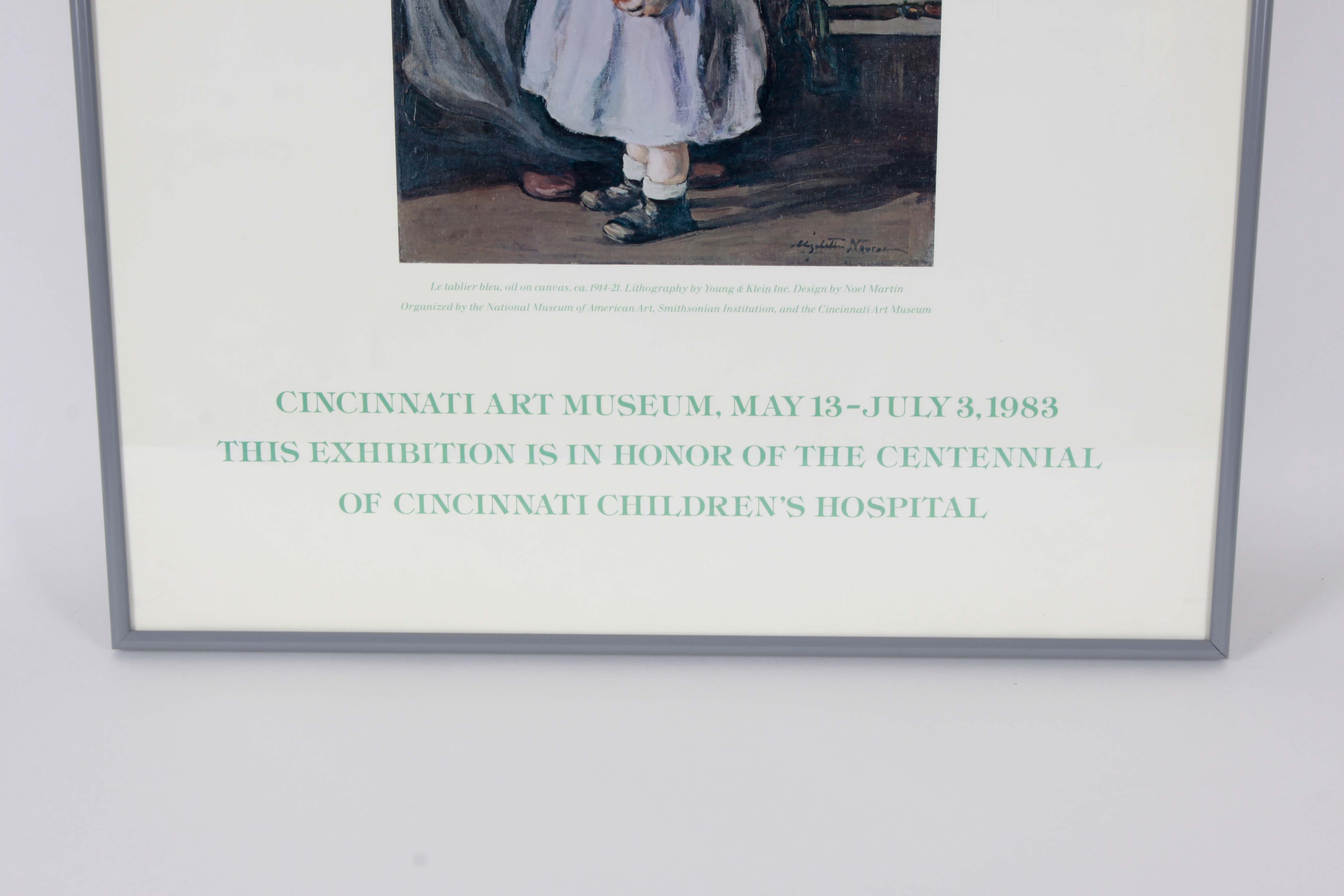 Cincinnati Art Museum Exhibition Poster Lithograph of "A Salon Career " by Elizabeth Nourse