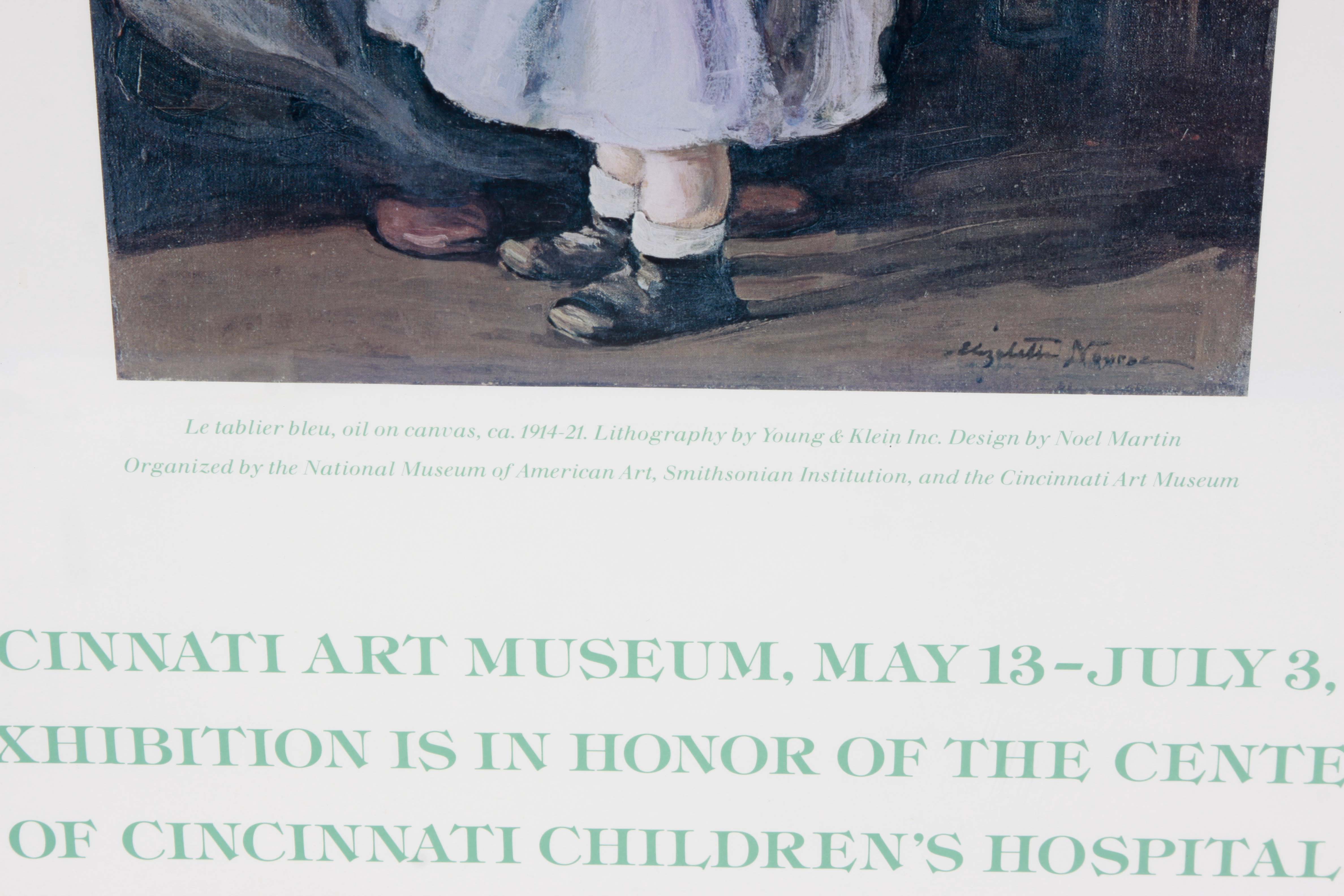 Cincinnati Art Museum Exhibition Poster Lithograph of "A Salon Career " by Elizabeth Nourse