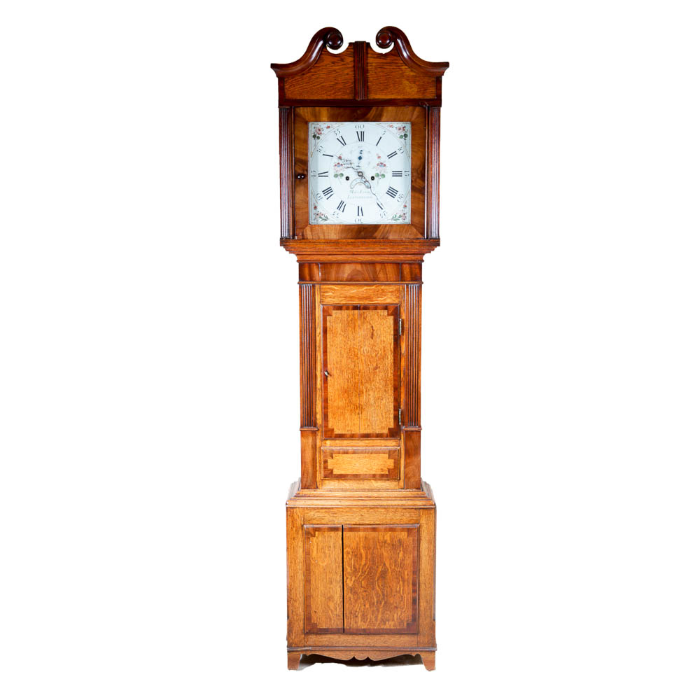 Antique Welsh Oak Longcase Clock by Moses Evans of Llangerniew