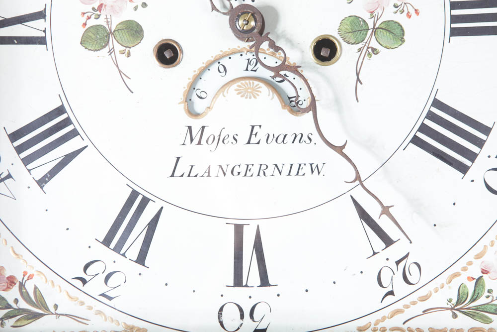 Antique Welsh Oak Longcase Clock by Moses Evans of Llangerniew