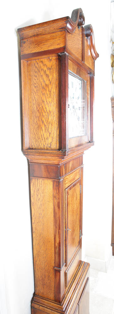Antique Welsh Oak Longcase Clock by Moses Evans of Llangerniew