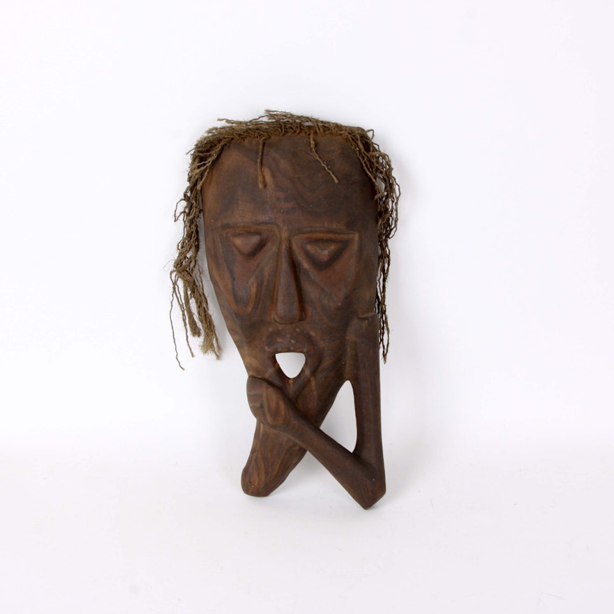 African Carved Abstract Wood Mask