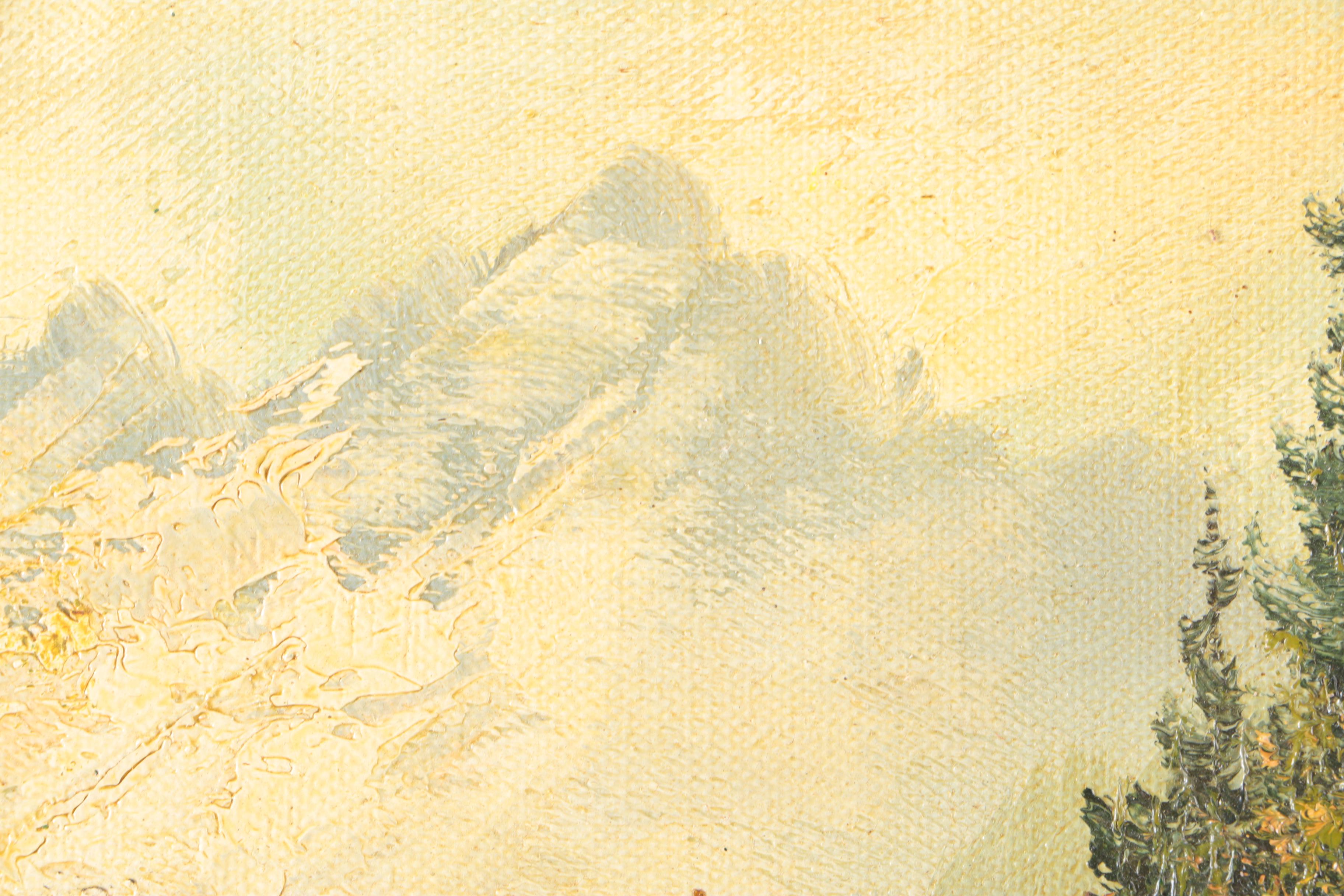 Framed Oil Painting on Canvas of Mountain Path