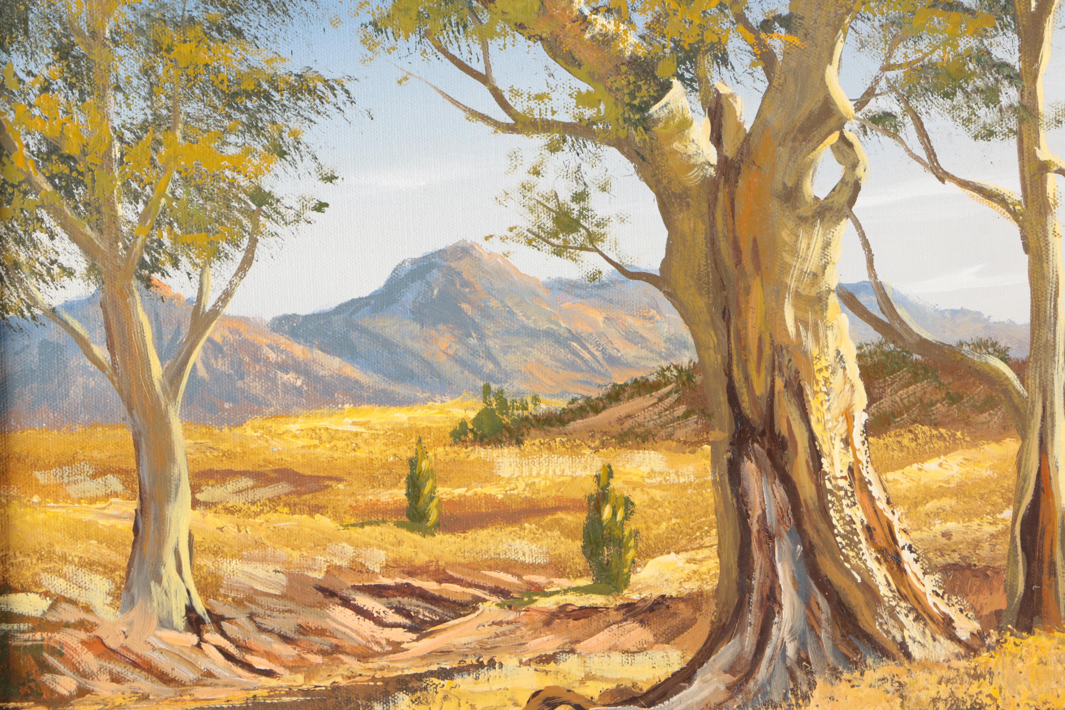 Signed Oil on Board Landscape Painting