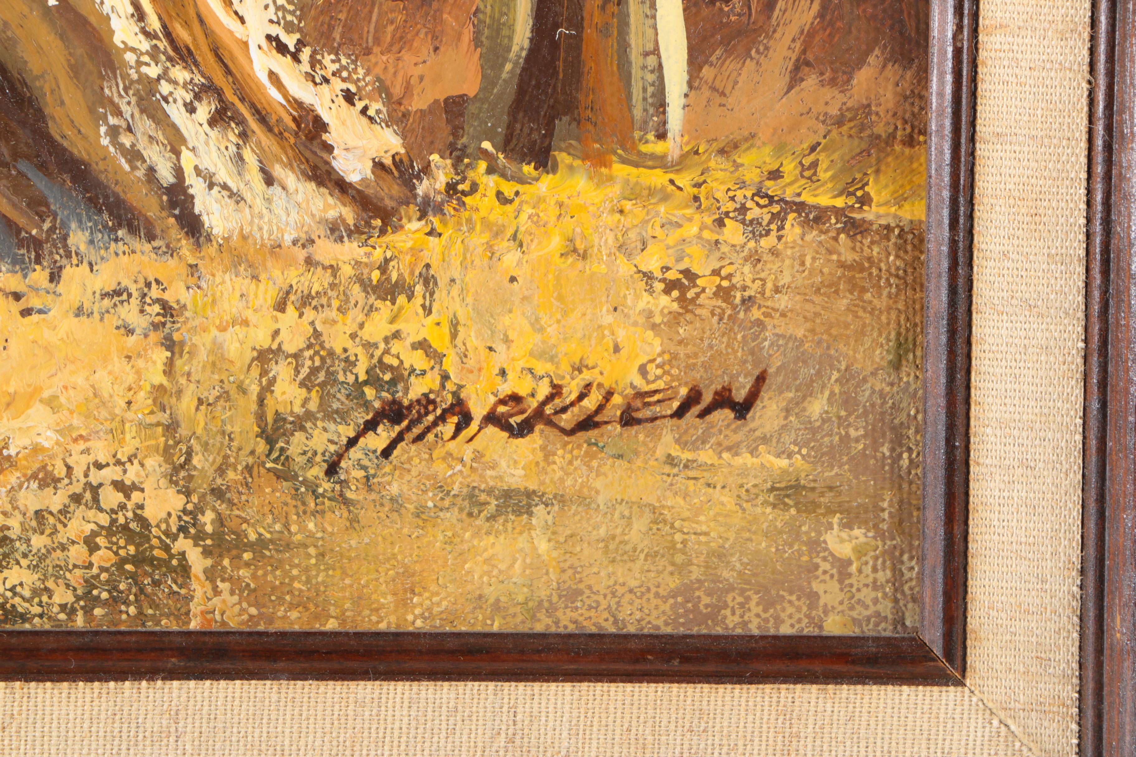 Signed Oil on Board Landscape Painting