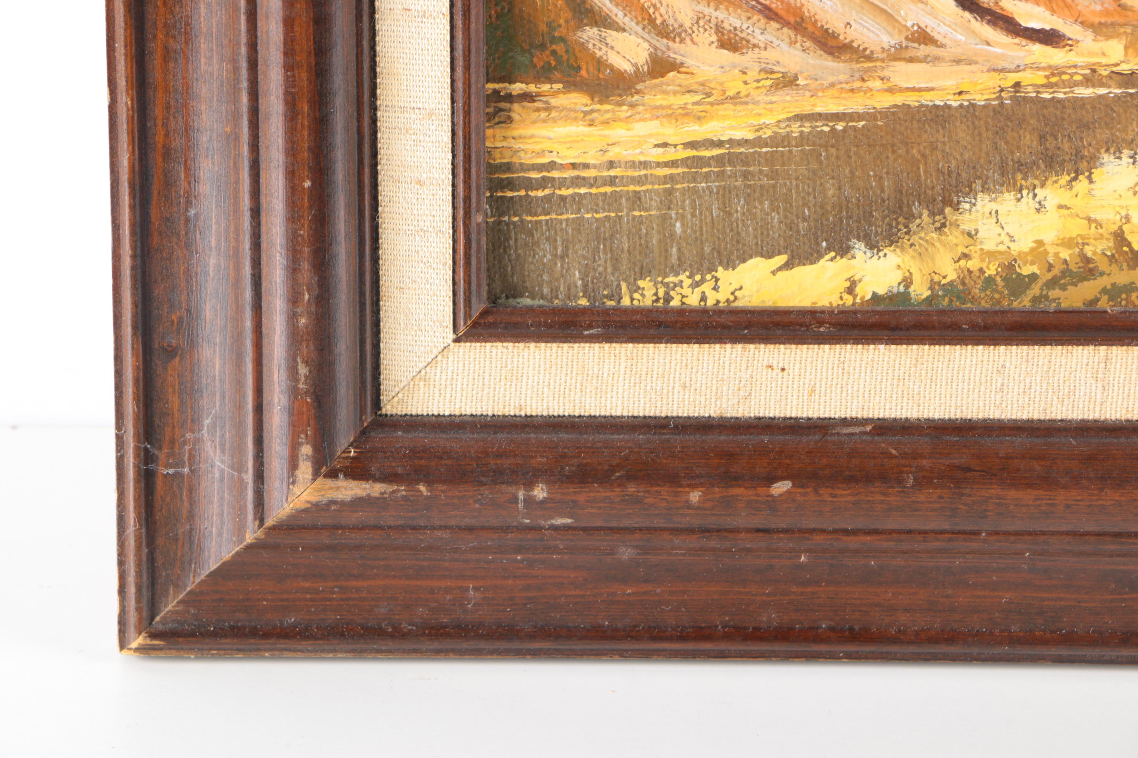 Signed Oil on Board Landscape Painting