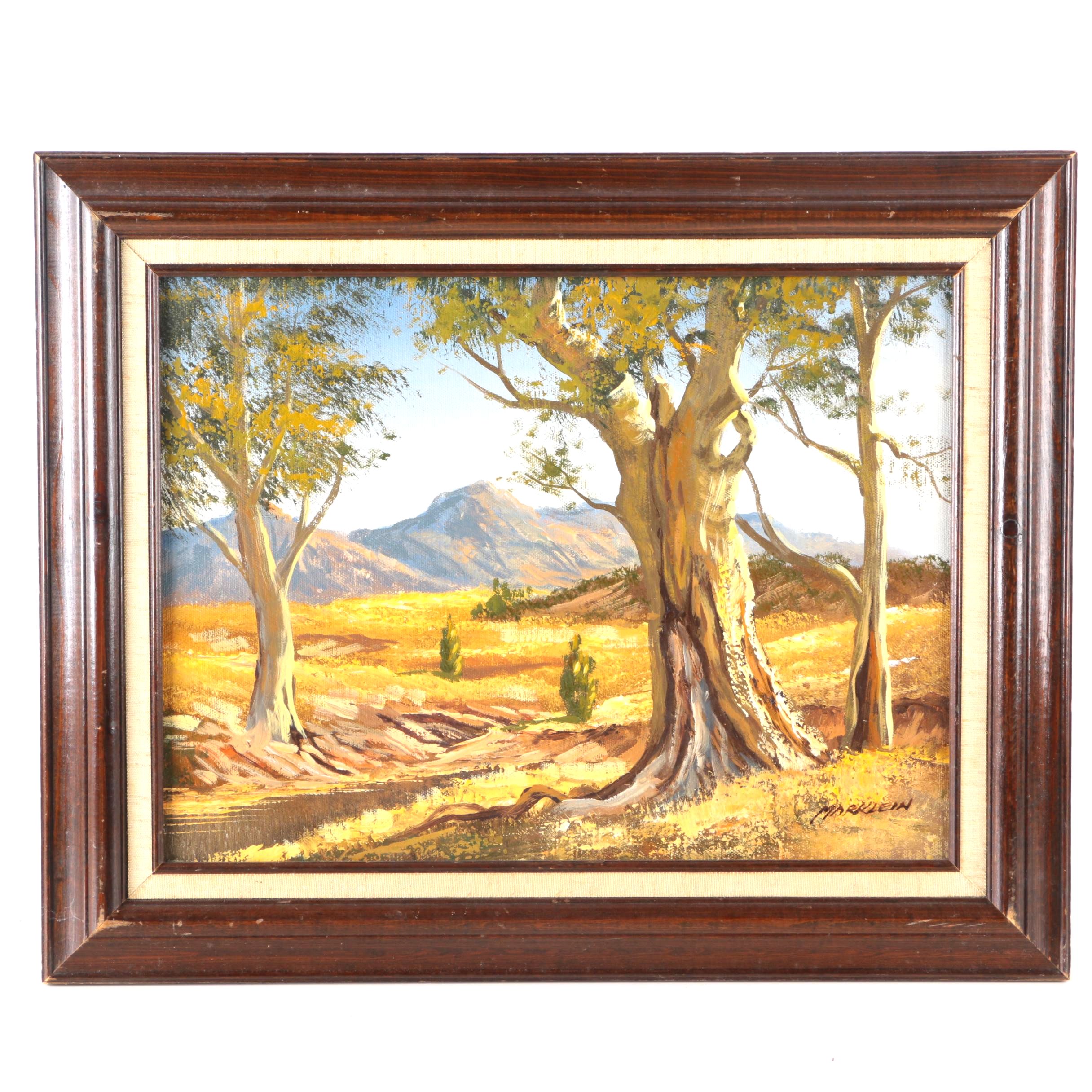 Signed Oil on Board Landscape Painting