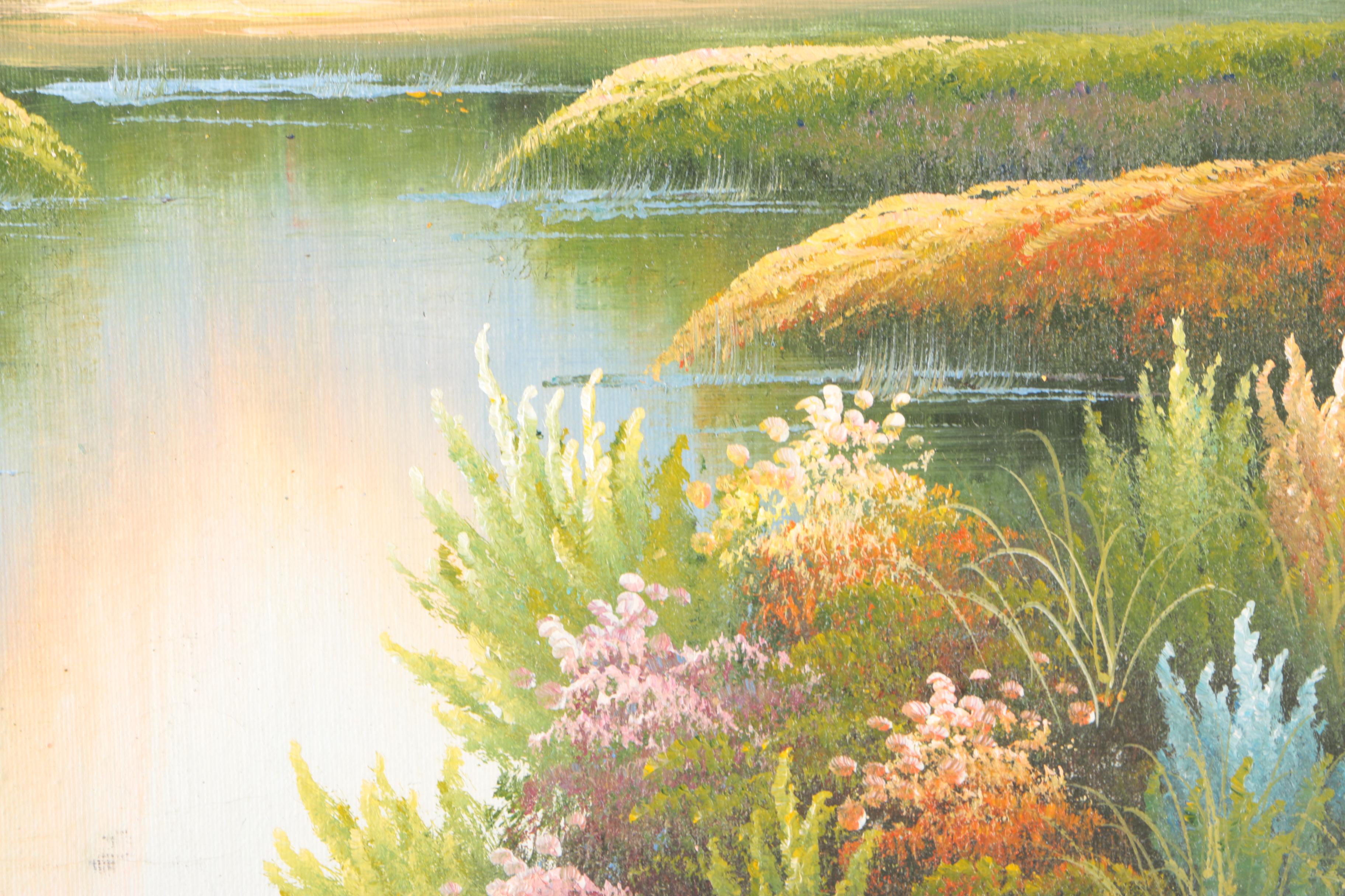 Framed Oil Painting on Canvas of a Landscape