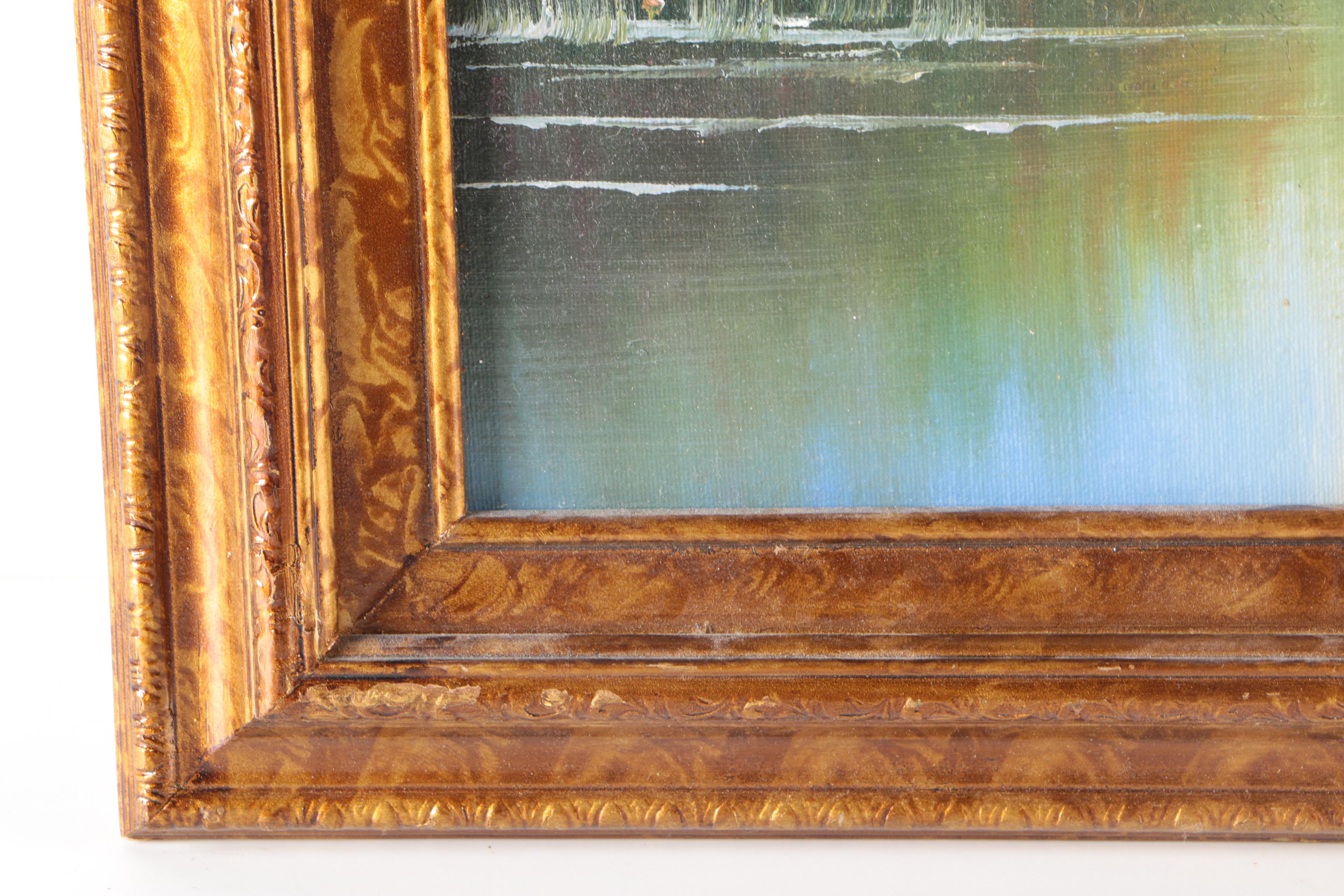 Framed Oil Painting on Canvas of a Landscape