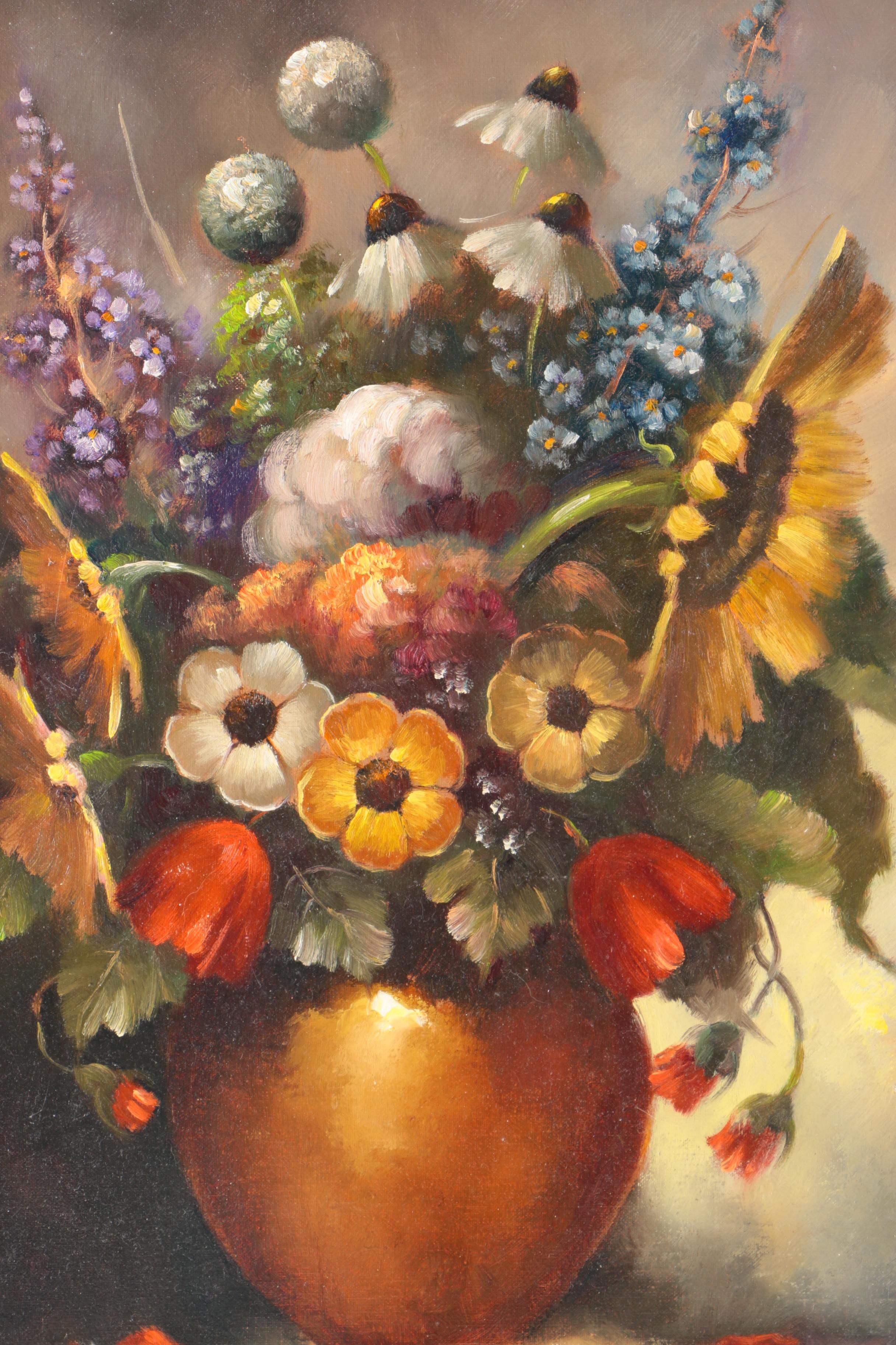Otterbach Oil Painting on Canvas of Floral Still Life
