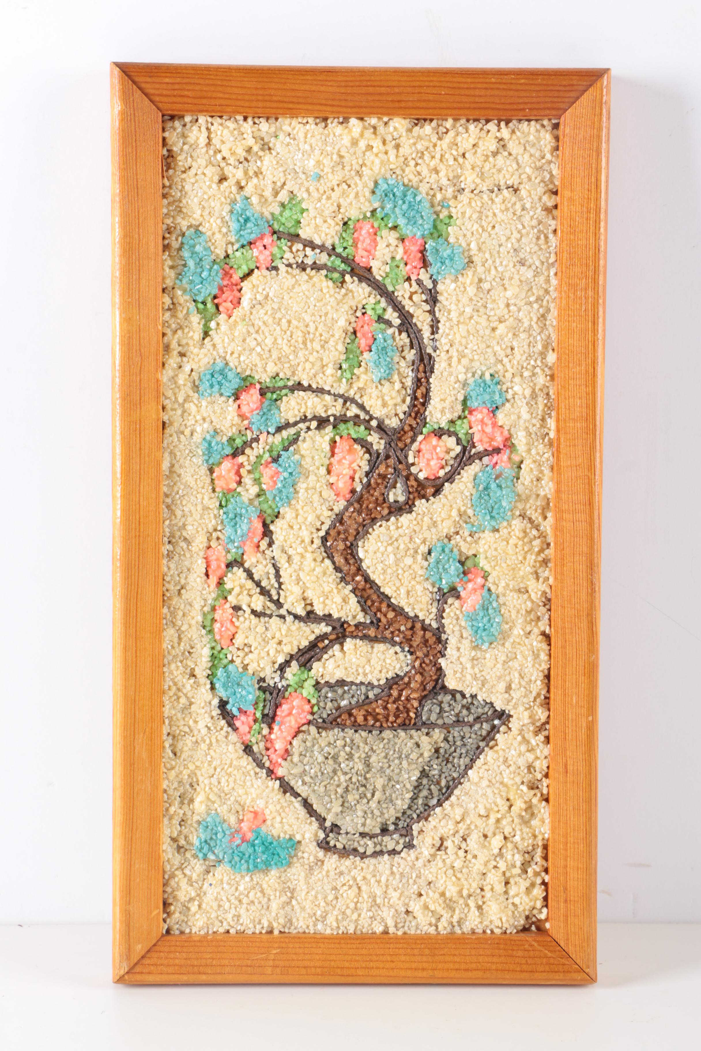 Pair of Framed Mid Century Gravel Art