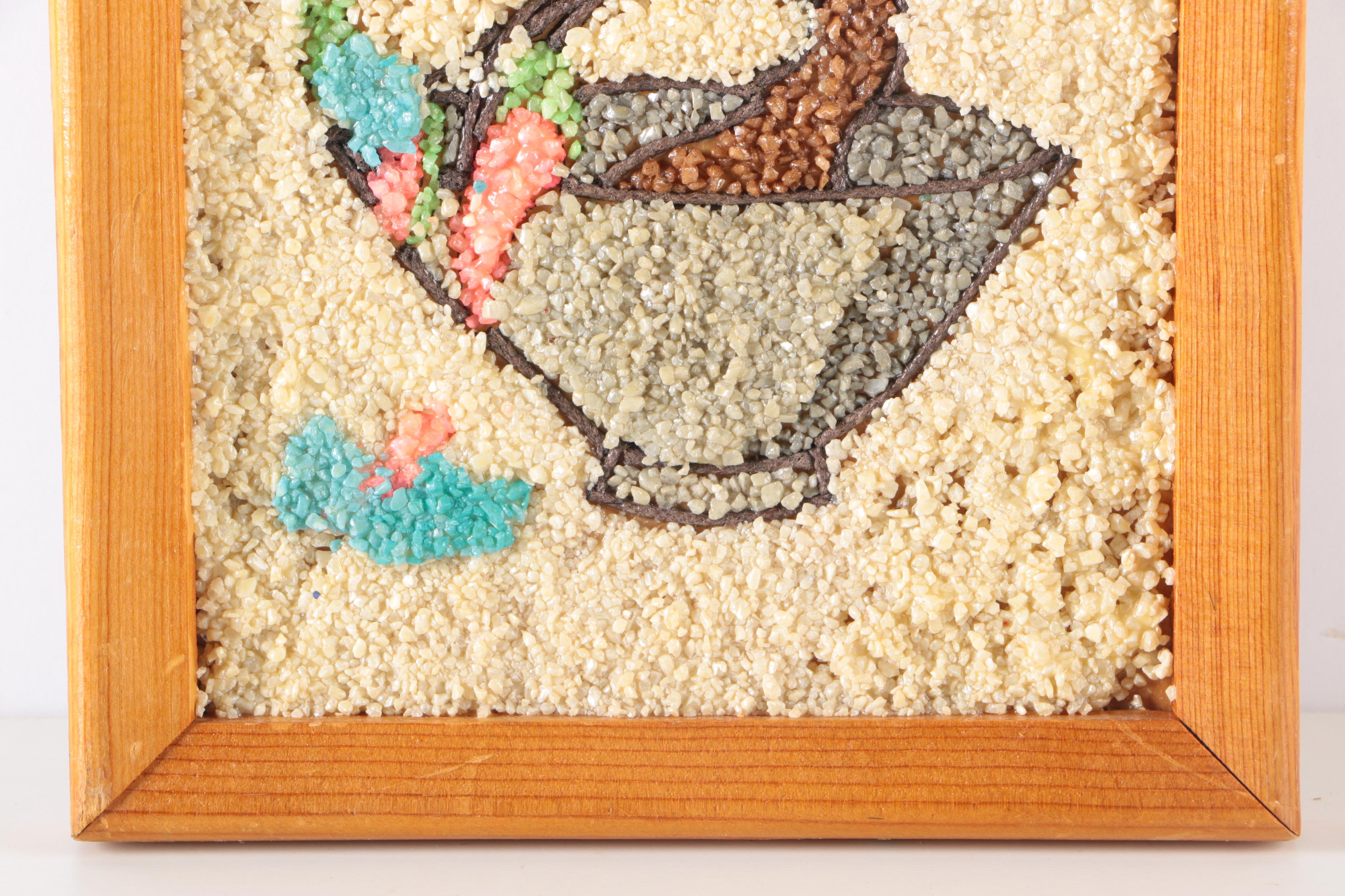 Pair of Framed Mid Century Gravel Art