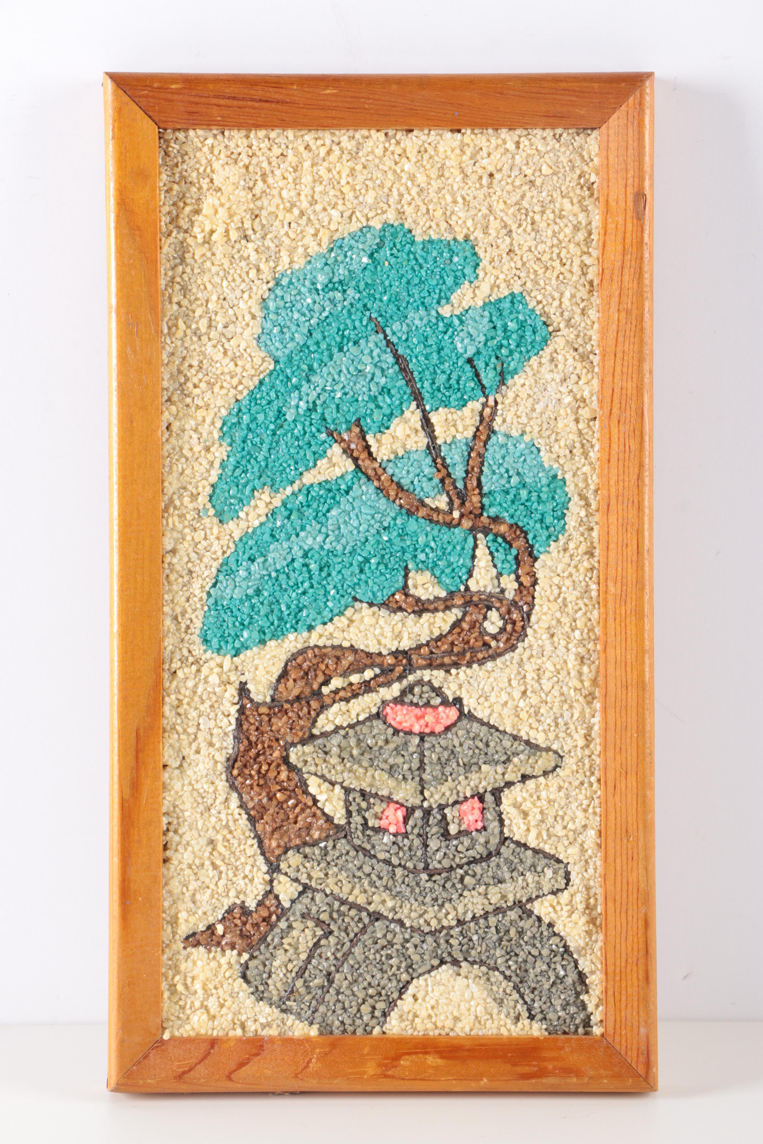 Pair of Framed Mid Century Gravel Art