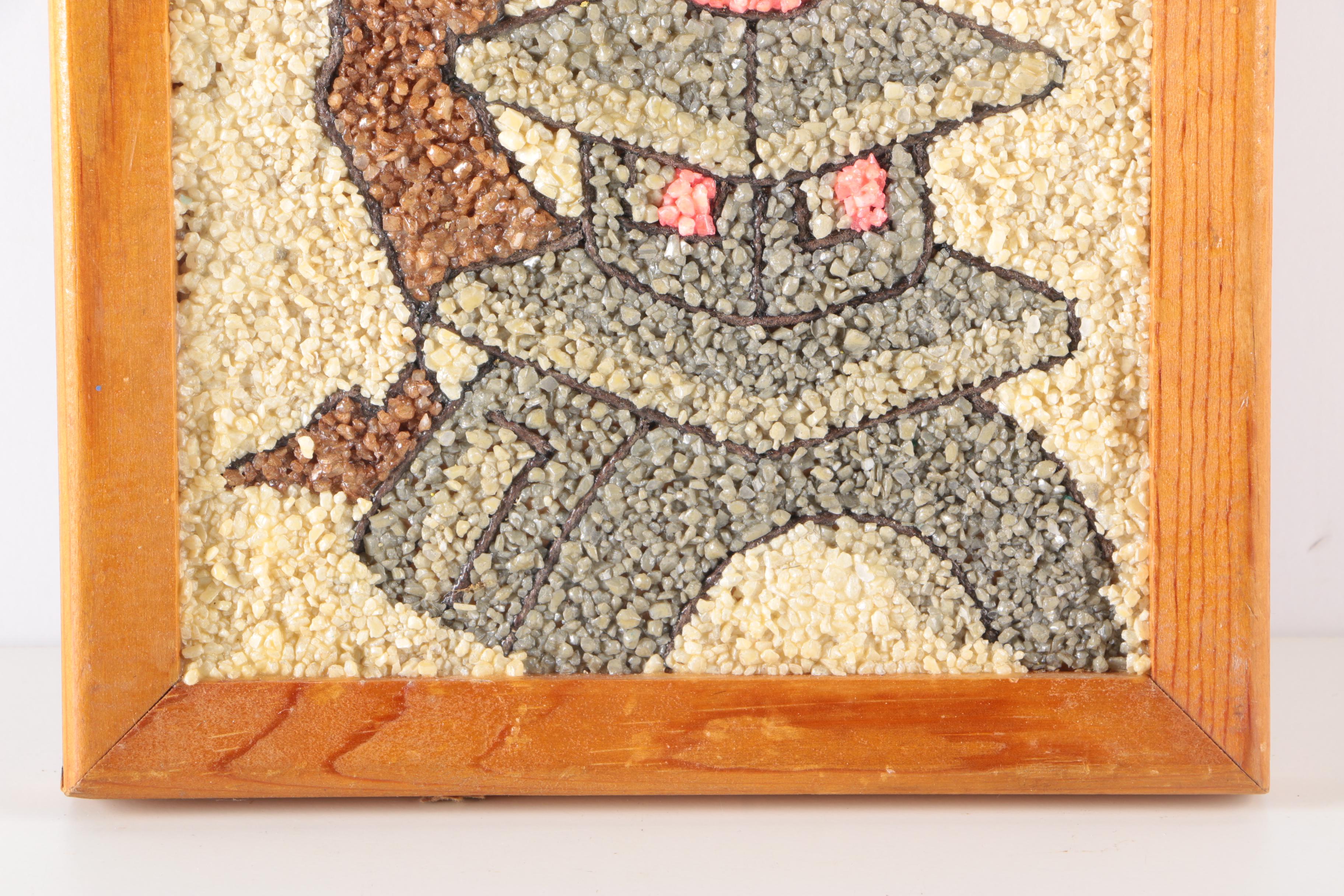 Pair of Framed Mid Century Gravel Art