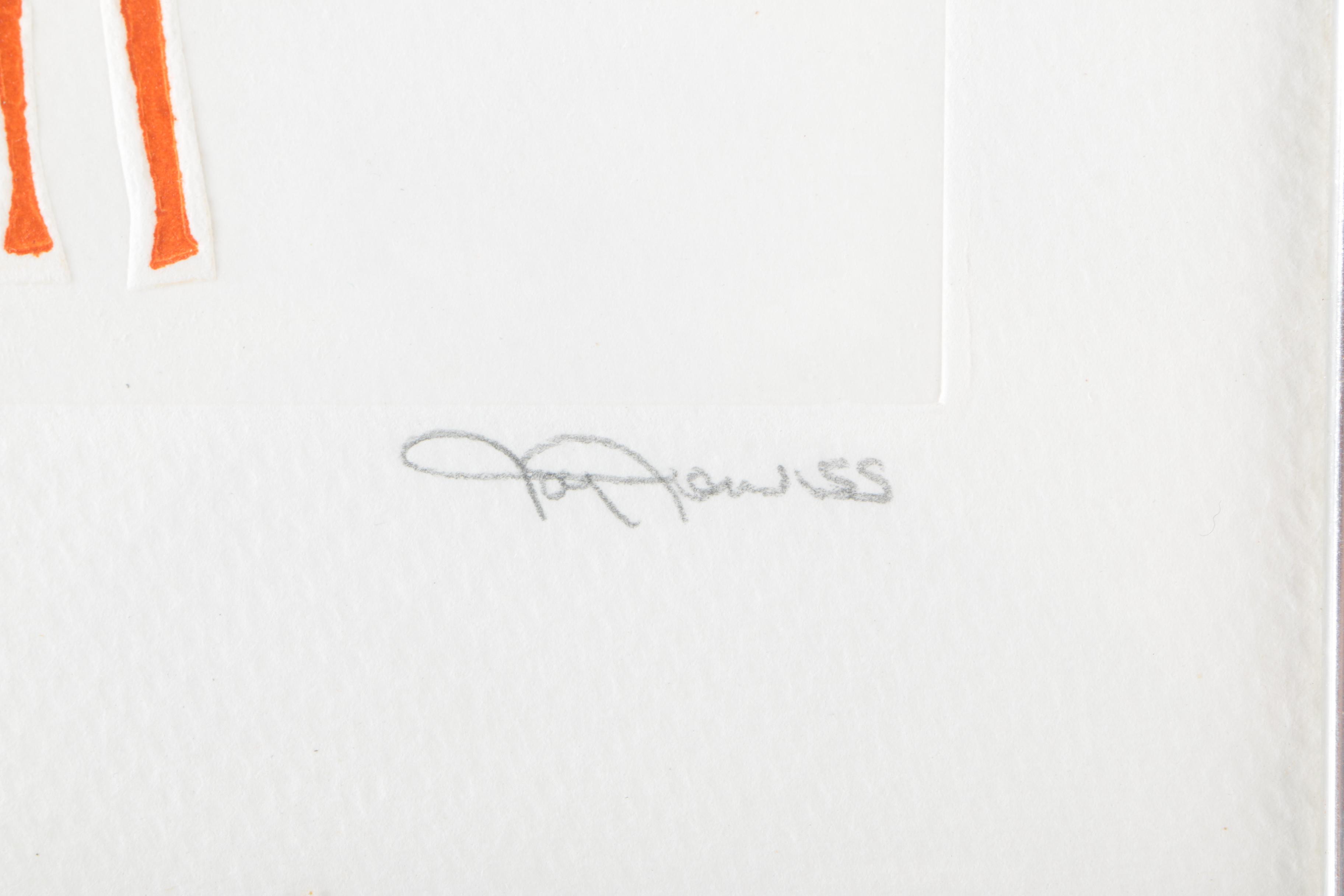 Two Signed Limited Edition Embossed Relief Prints "Giraffes" and "Elephants