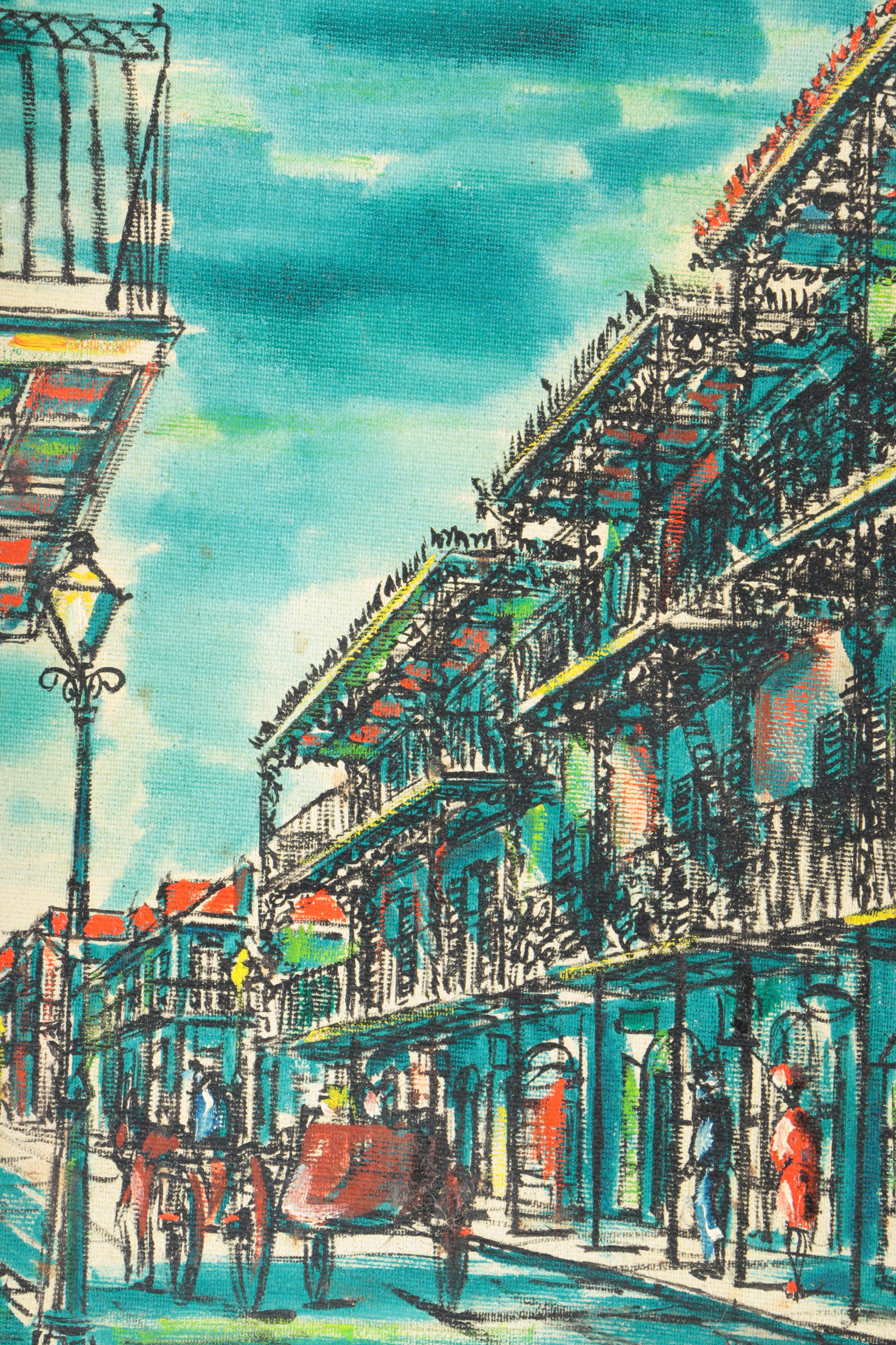 Pair of 1965 Franz Weiss Oil Paintings of New Orleans