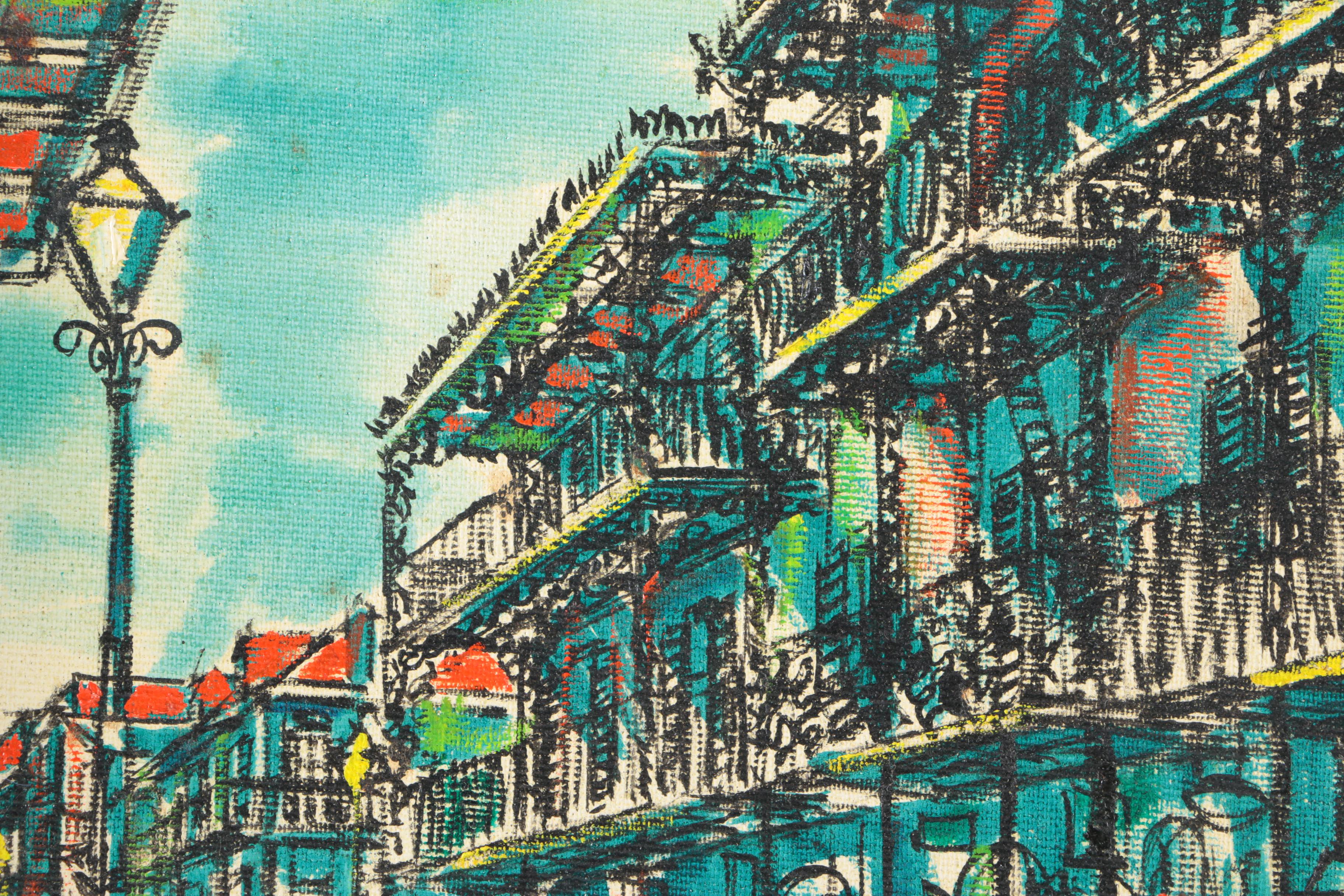 Pair of 1965 Franz Weiss Oil Paintings of New Orleans