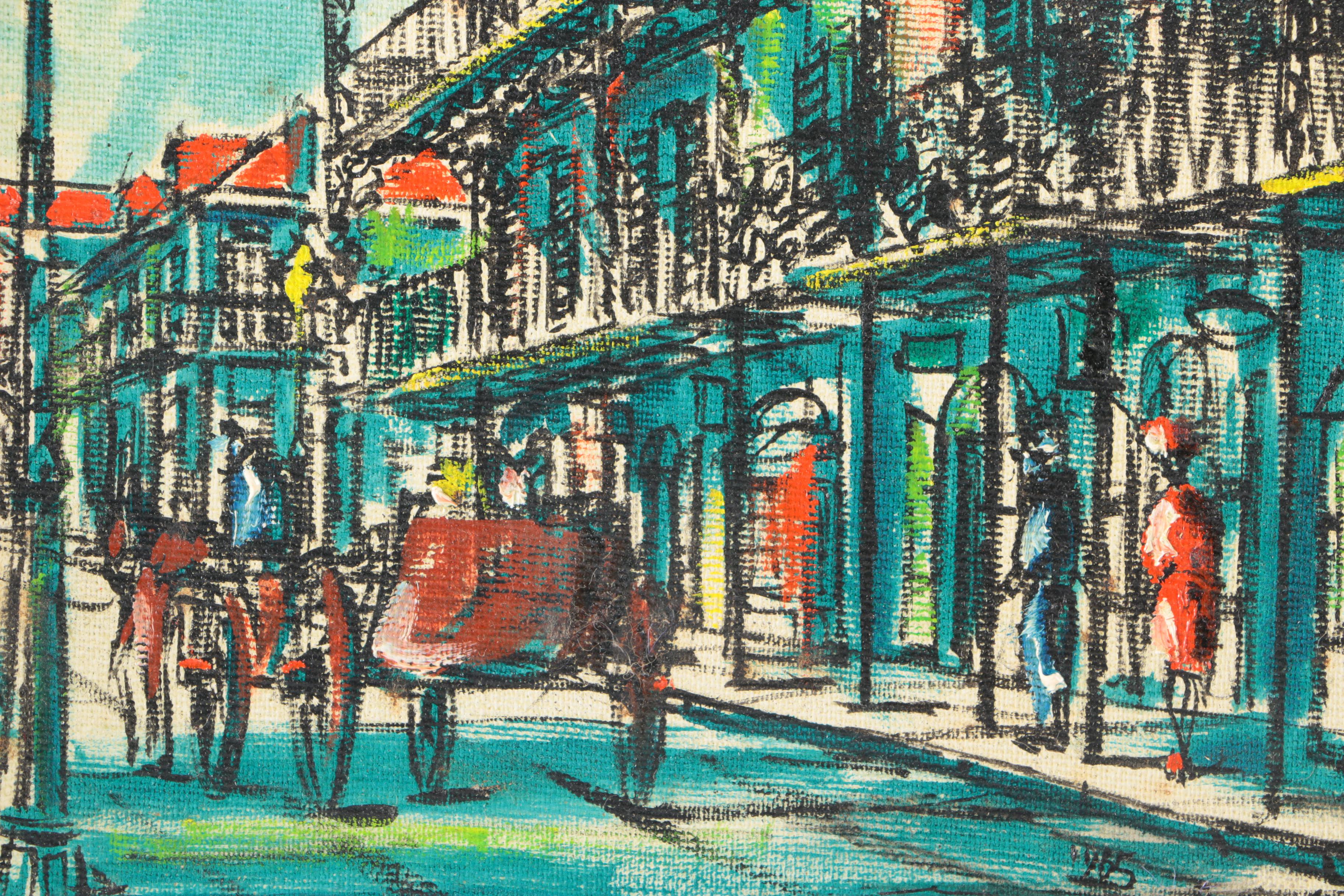 Pair of 1965 Franz Weiss Oil Paintings of New Orleans