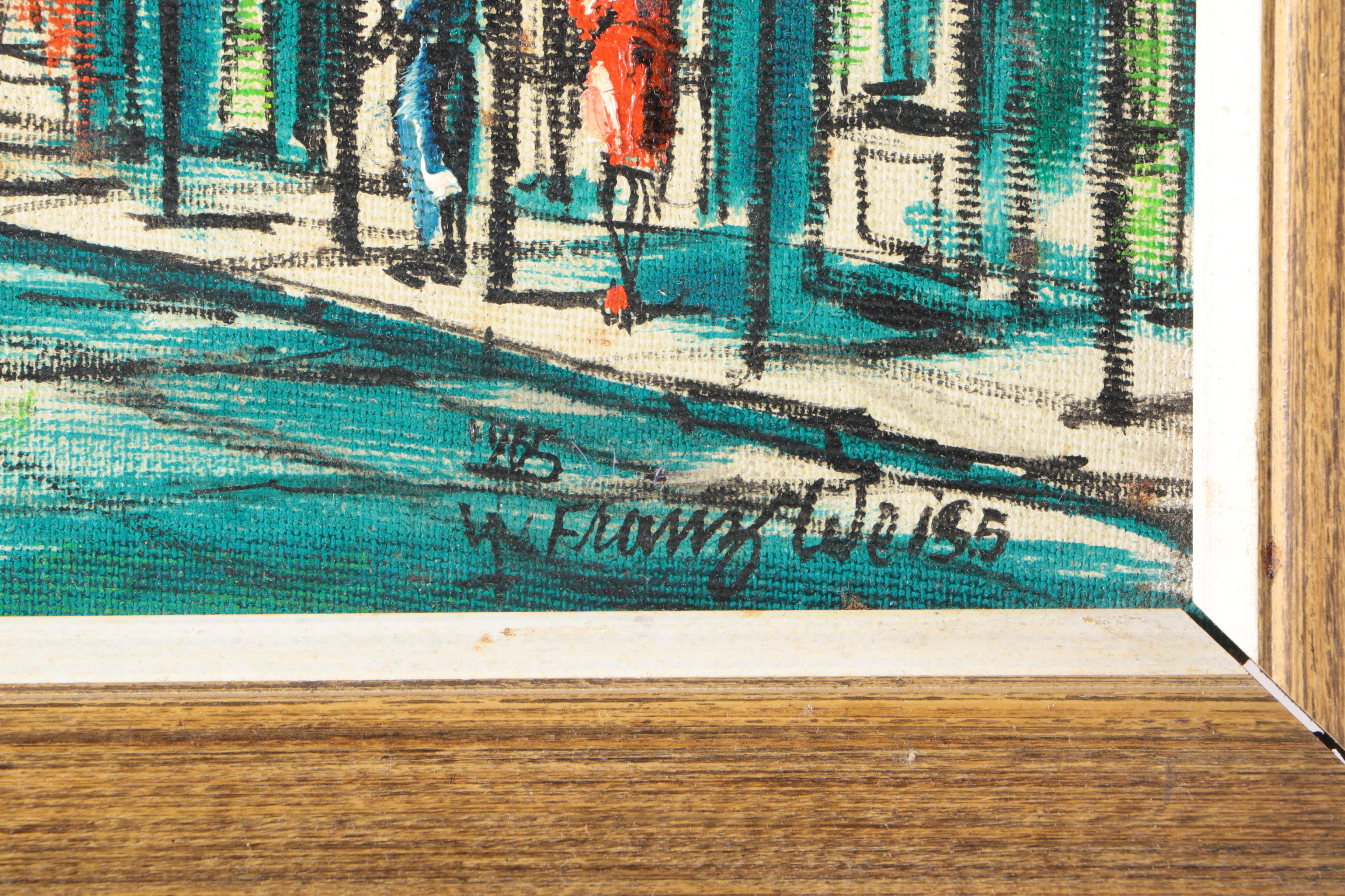 Pair of 1965 Franz Weiss Oil Paintings of New Orleans