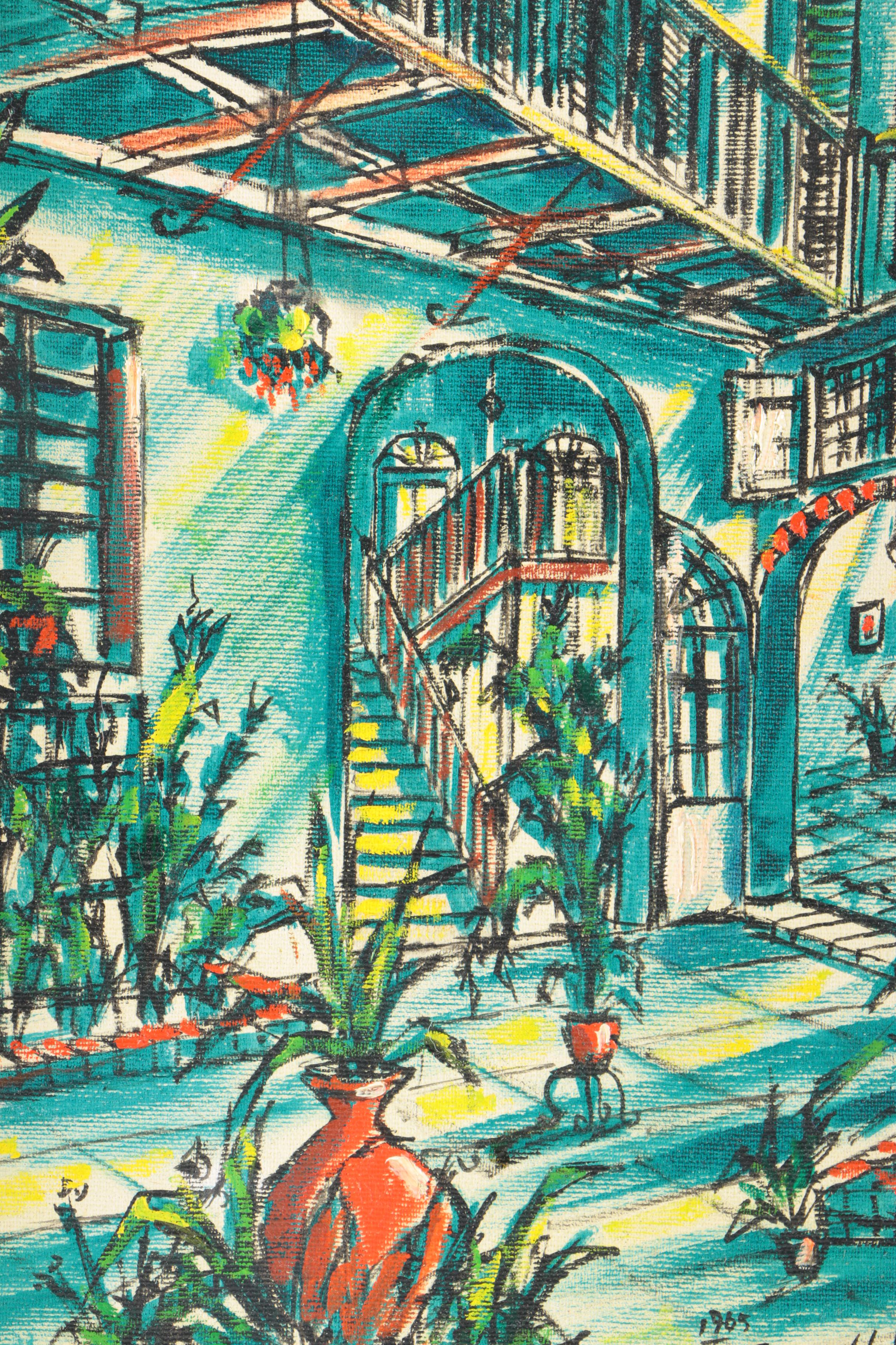 Pair of 1965 Franz Weiss Oil Paintings of New Orleans