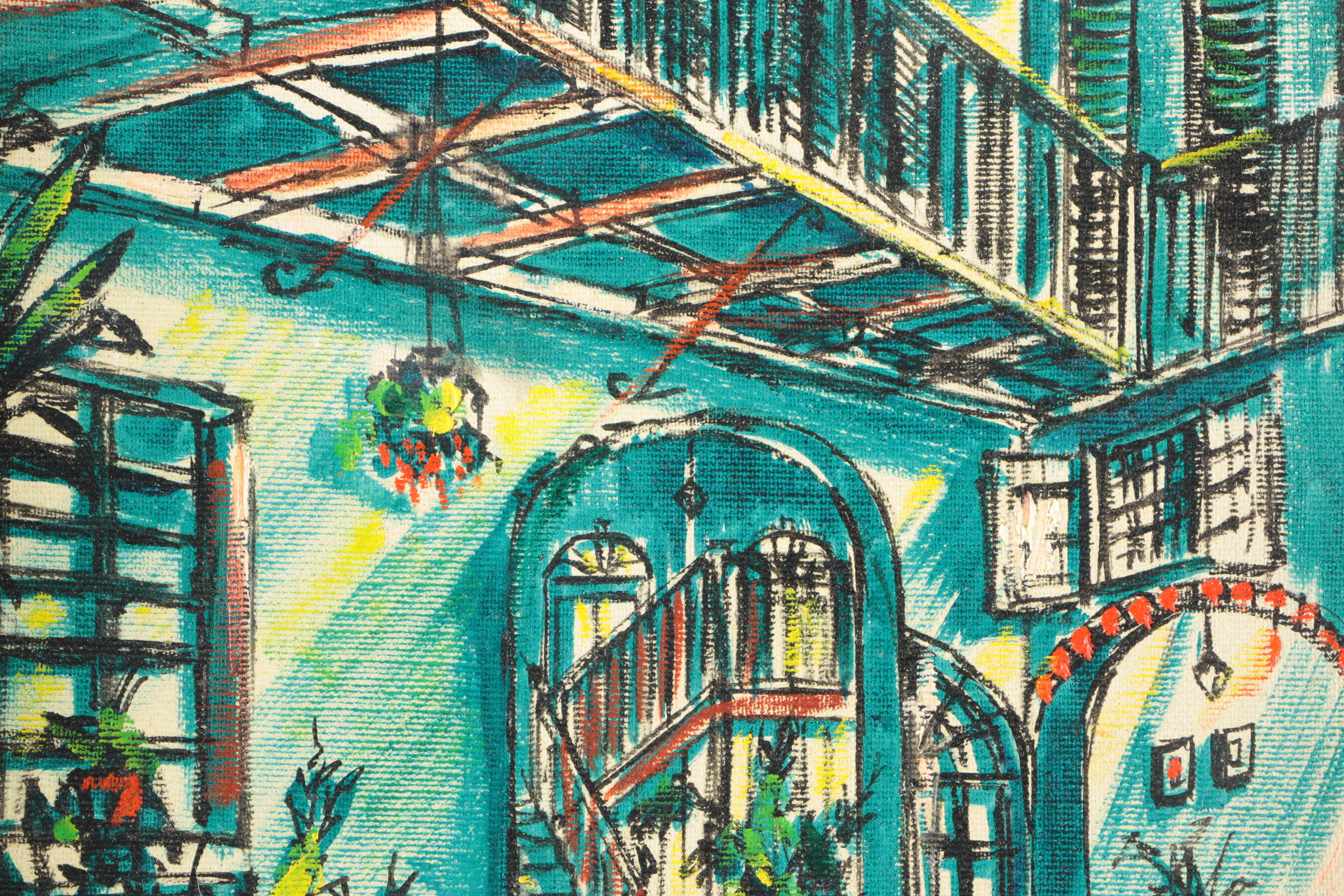 Pair of 1965 Franz Weiss Oil Paintings of New Orleans