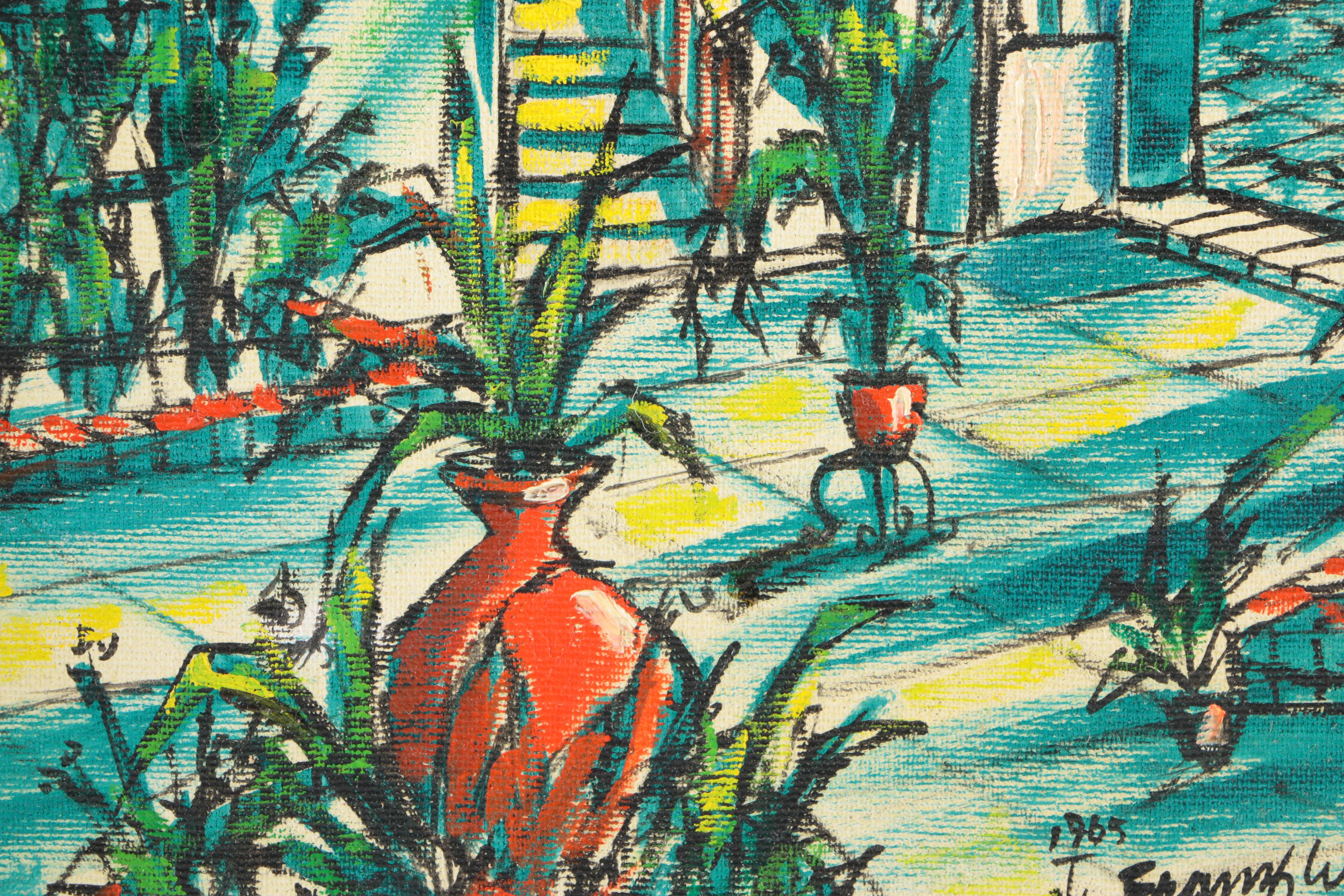 Pair of 1965 Franz Weiss Oil Paintings of New Orleans