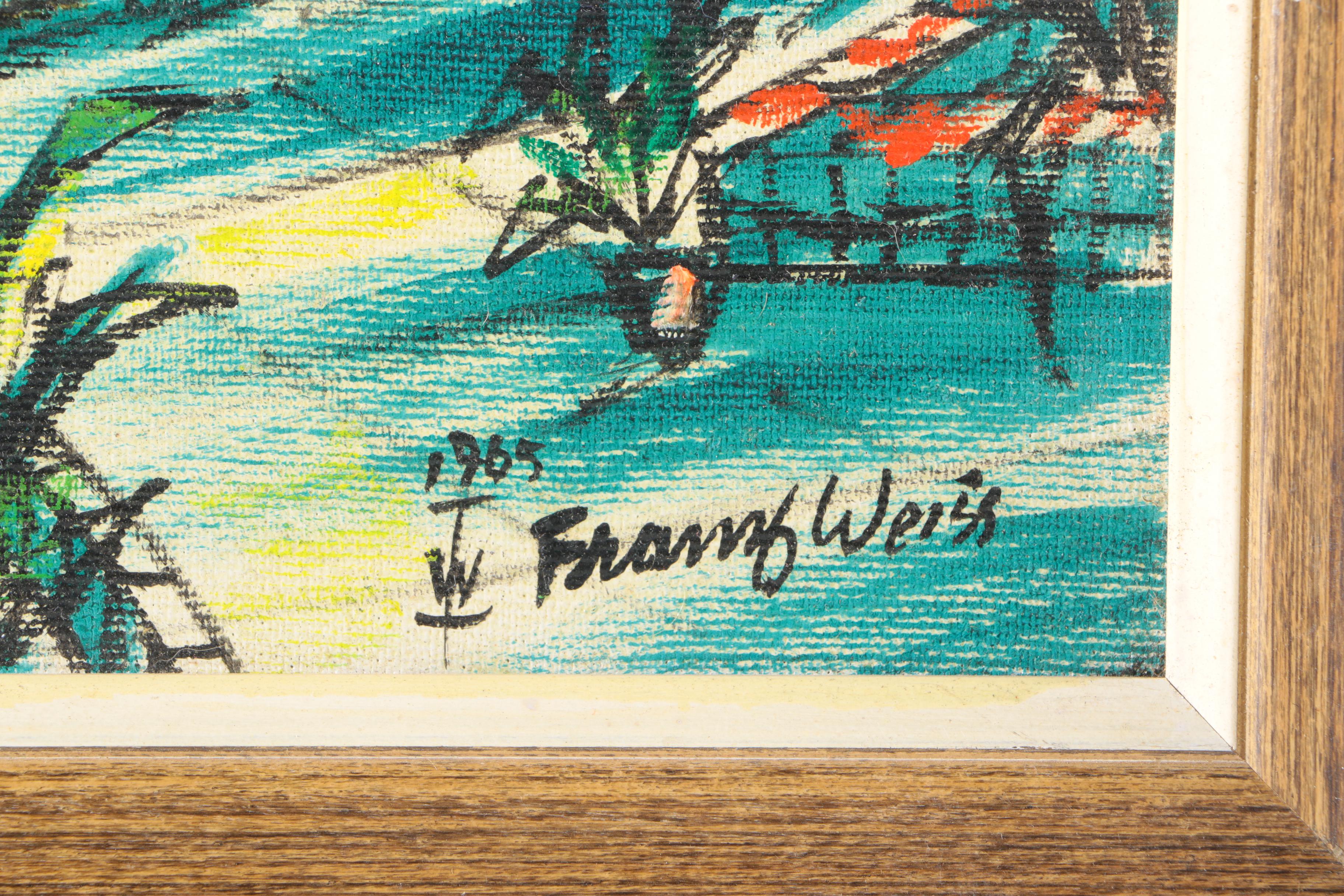 Pair of 1965 Franz Weiss Oil Paintings of New Orleans