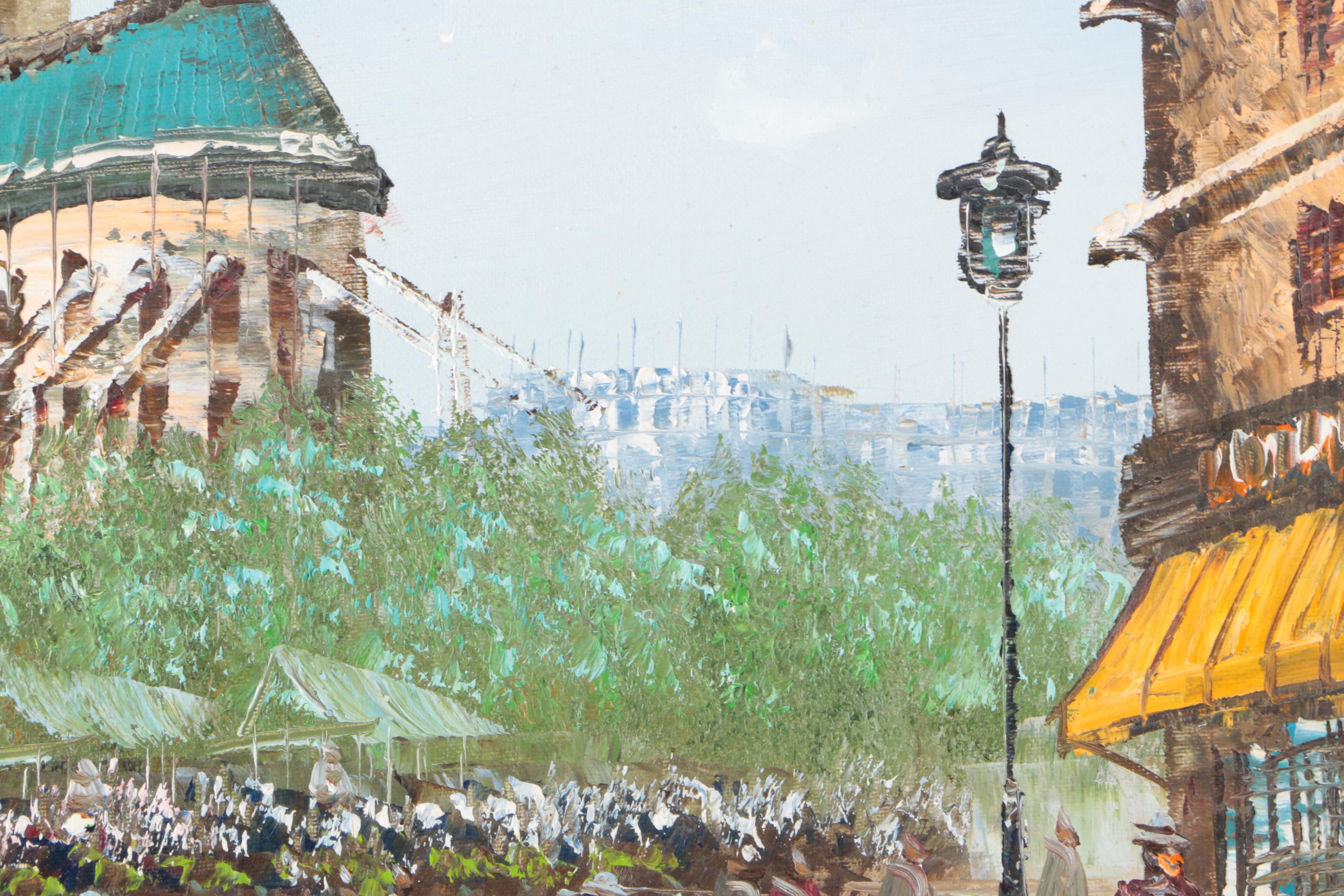 Burney Oil Painting on Canvas of Parisian Street