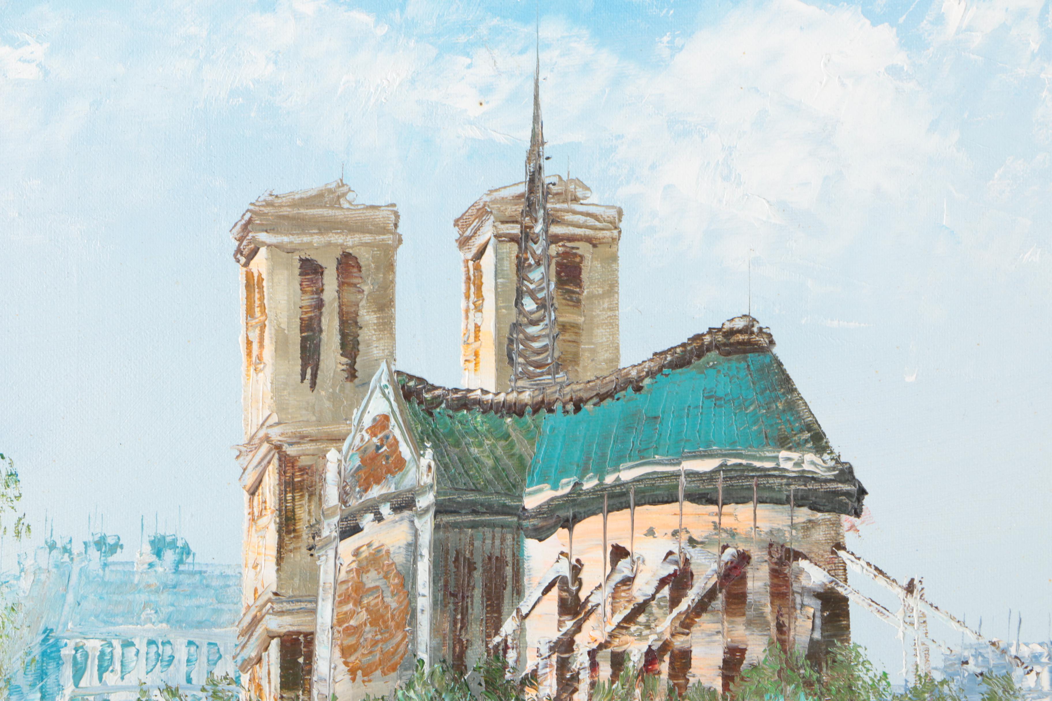 Burney Oil Painting on Canvas of Parisian Street