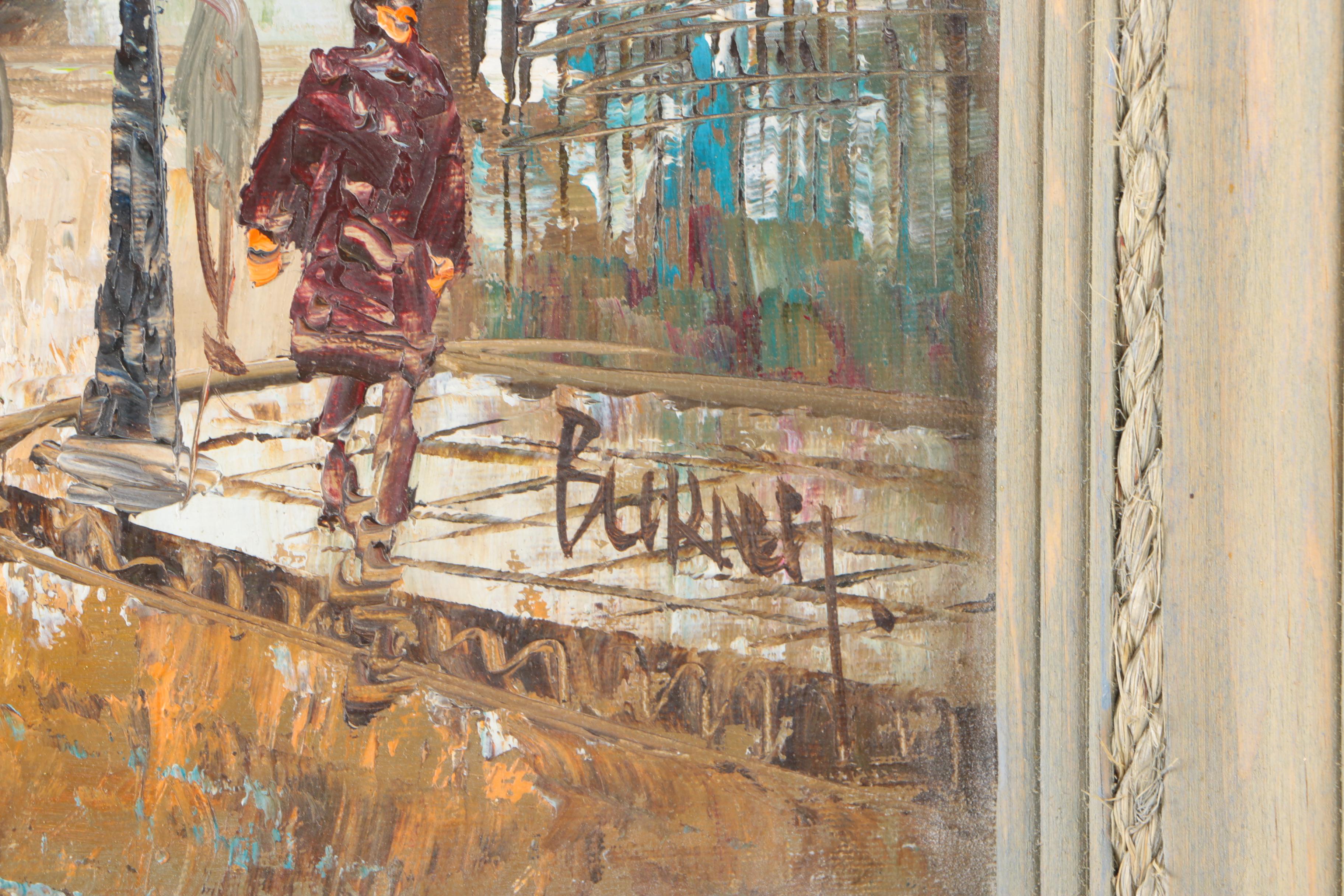 Burney Oil Painting on Canvas of Parisian Street