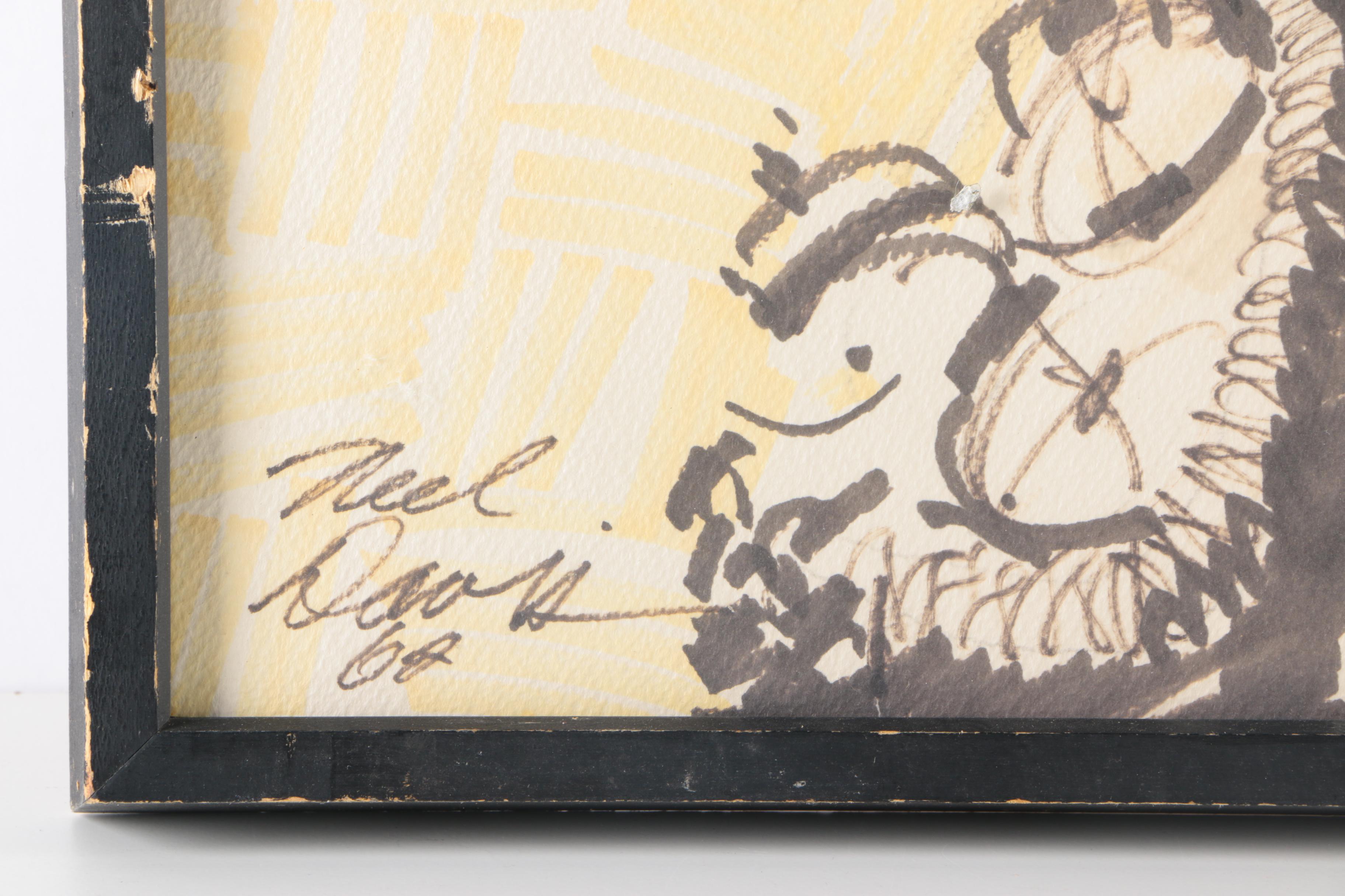 Neil Davis Pen and Ink Drawing on Paper