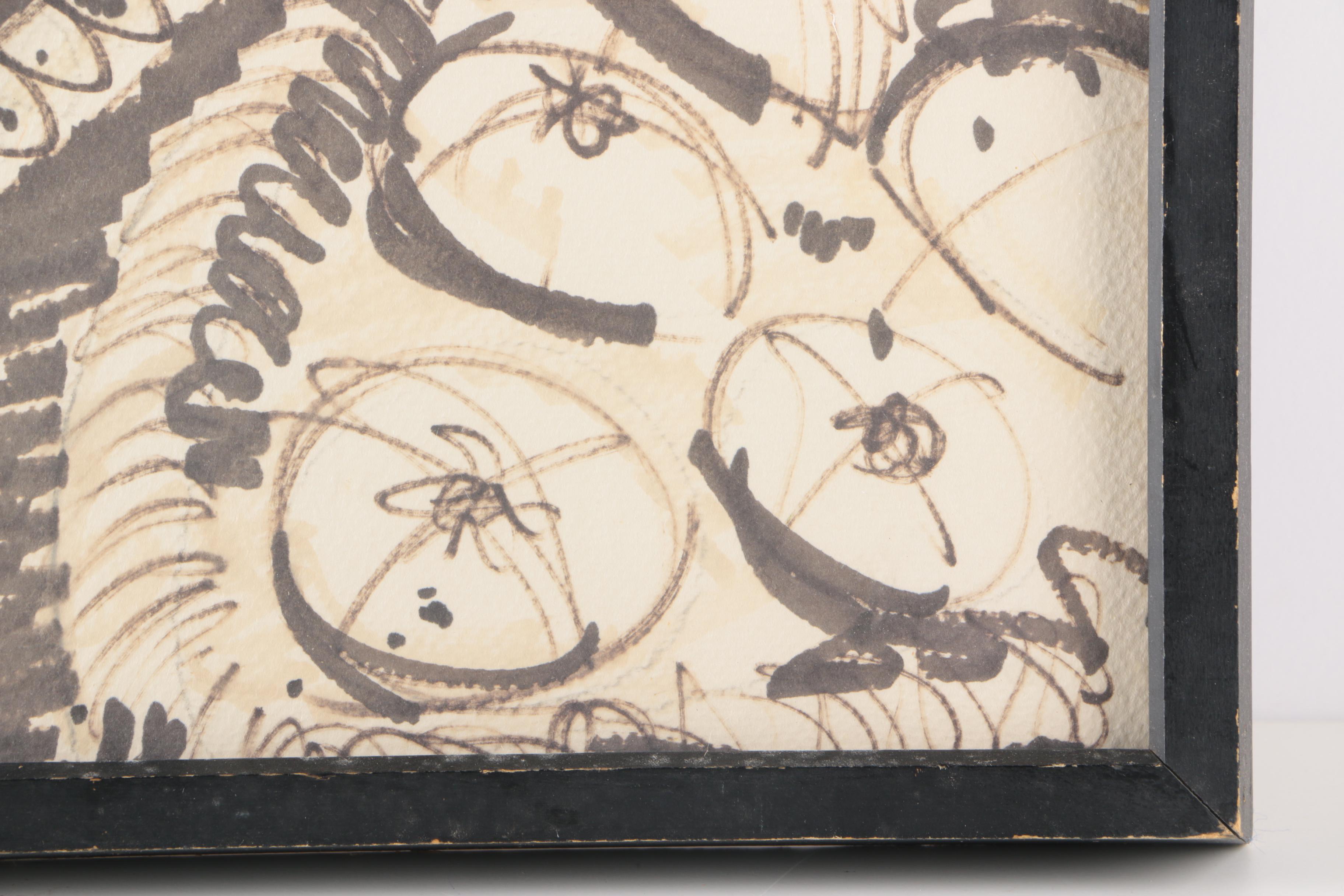 Neil Davis Pen and Ink Drawing on Paper