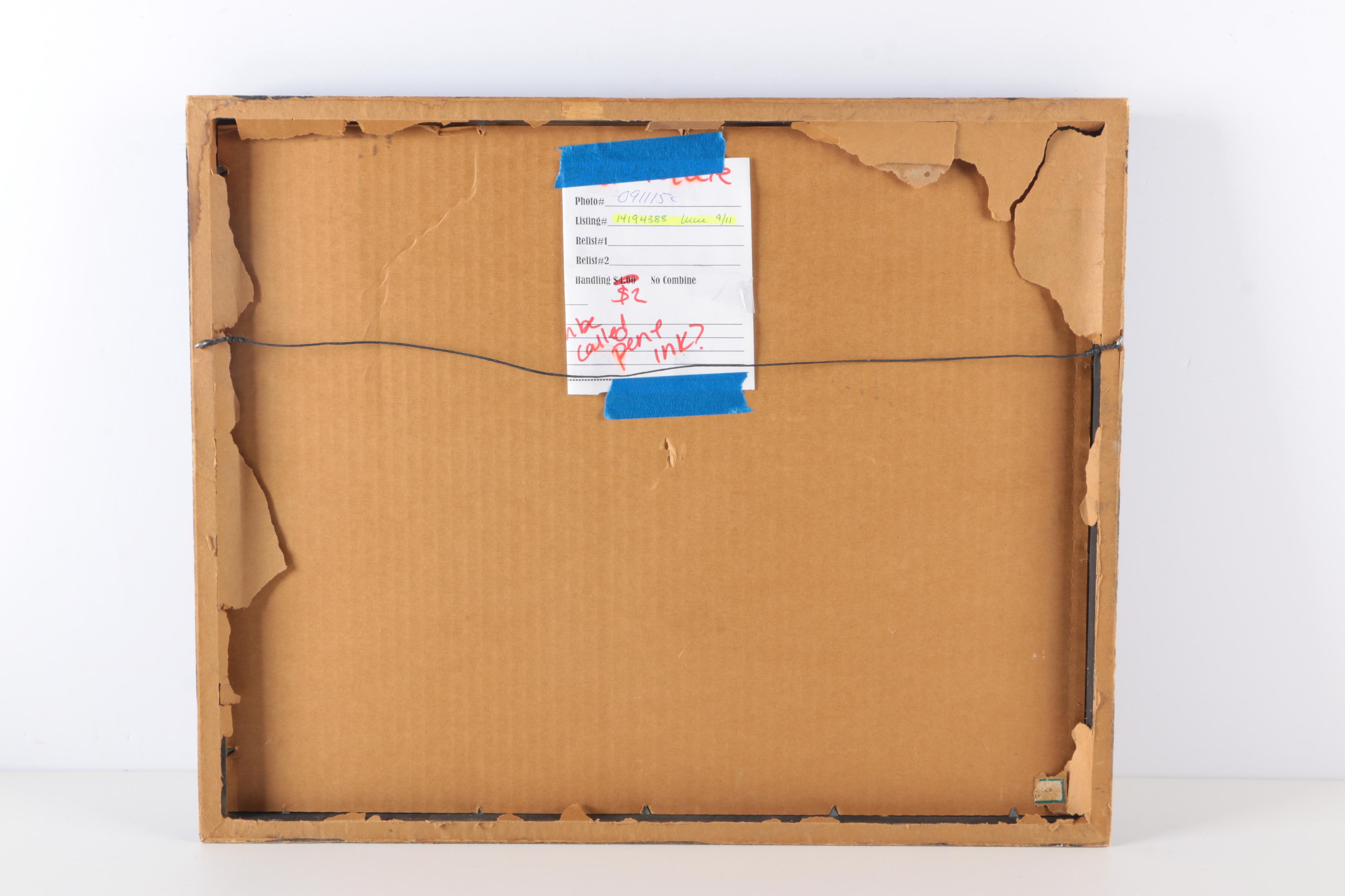 Neil Davis Pen and Ink Drawing on Paper