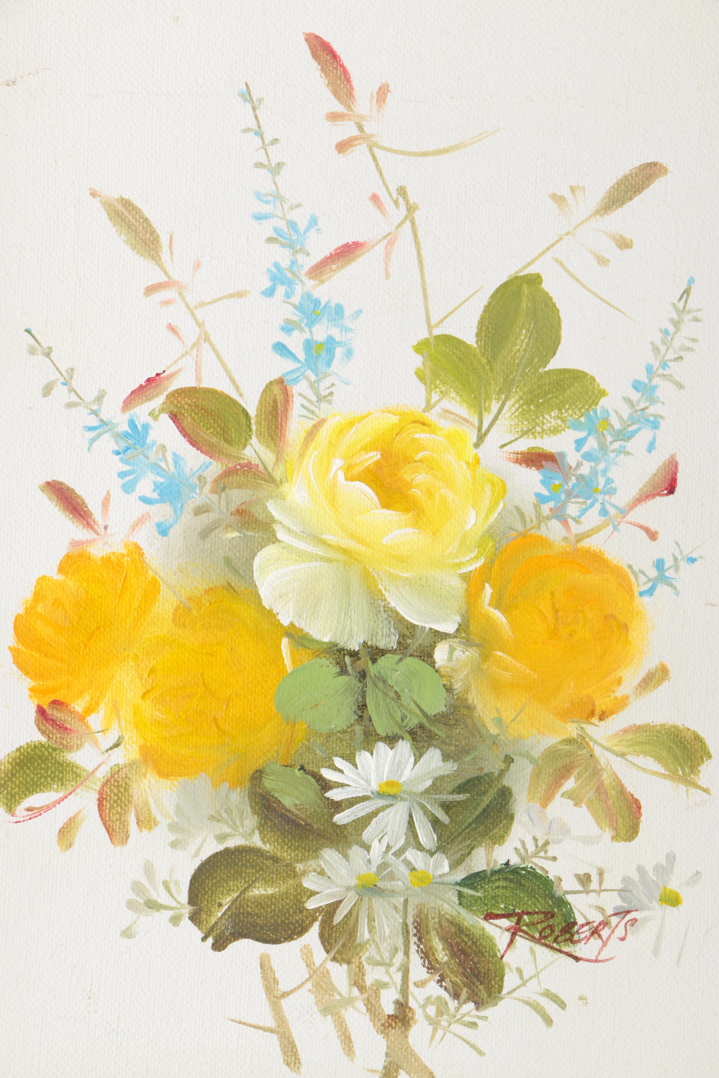 Roberts and Edwards Oil Paintings on Canvas of Flowers