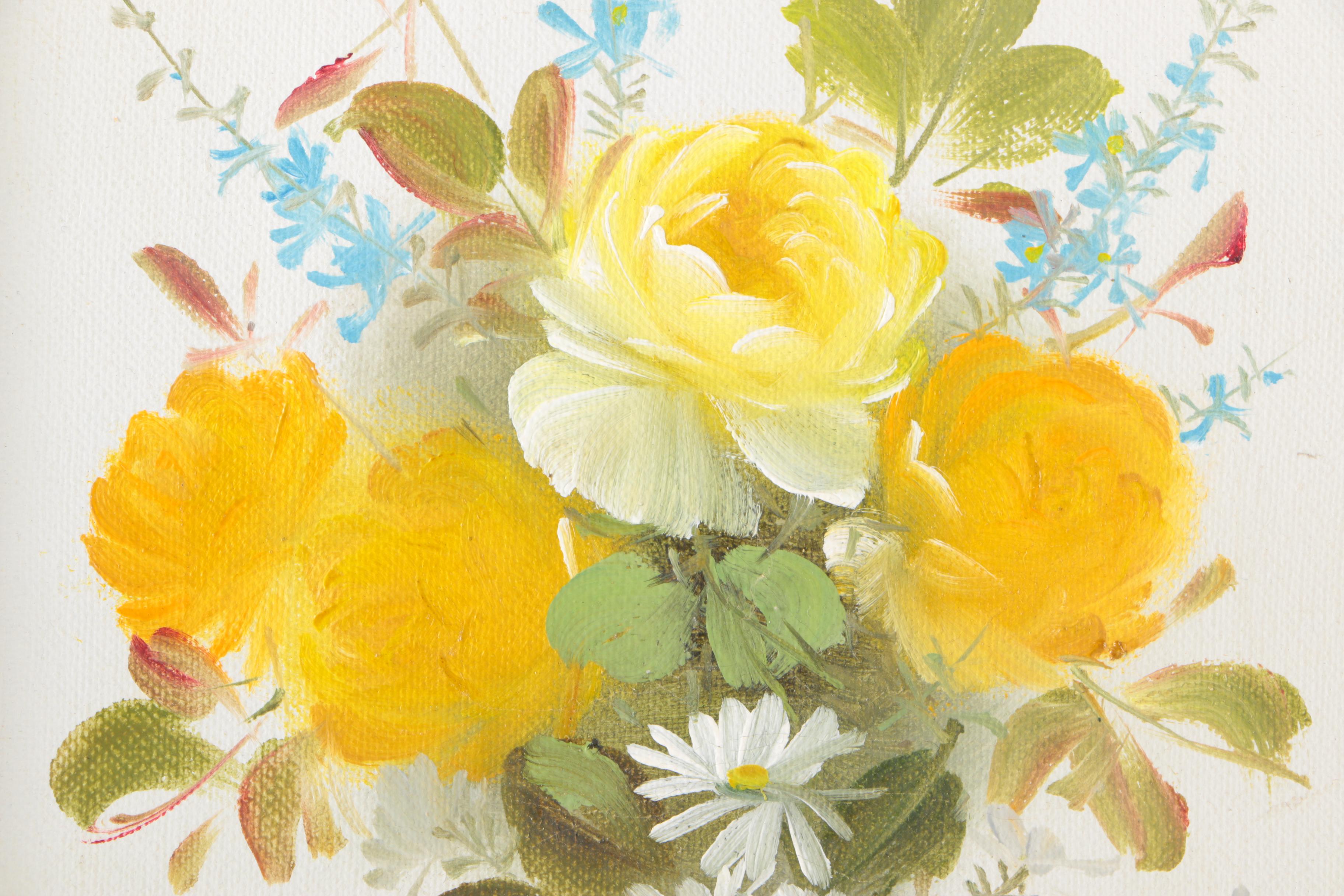 Roberts and Edwards Oil Paintings on Canvas of Flowers