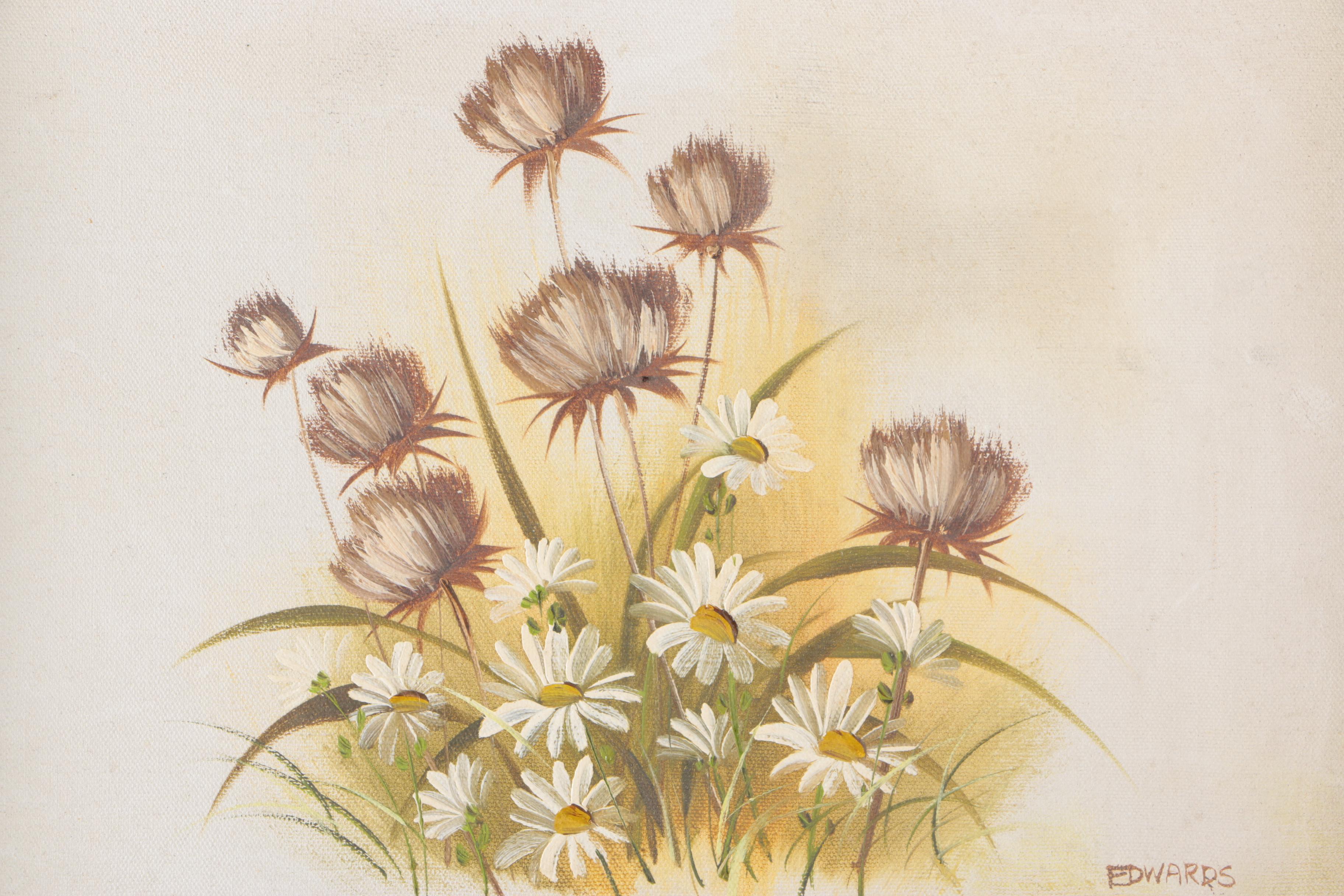 Roberts and Edwards Oil Paintings on Canvas of Flowers